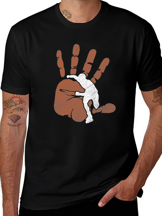 Mans Graphic Tee - Hand Print Design