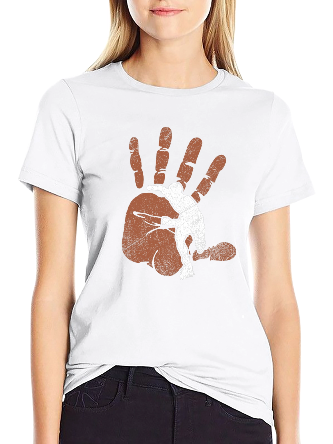 Mans Graphic Tee - Hand Print Design