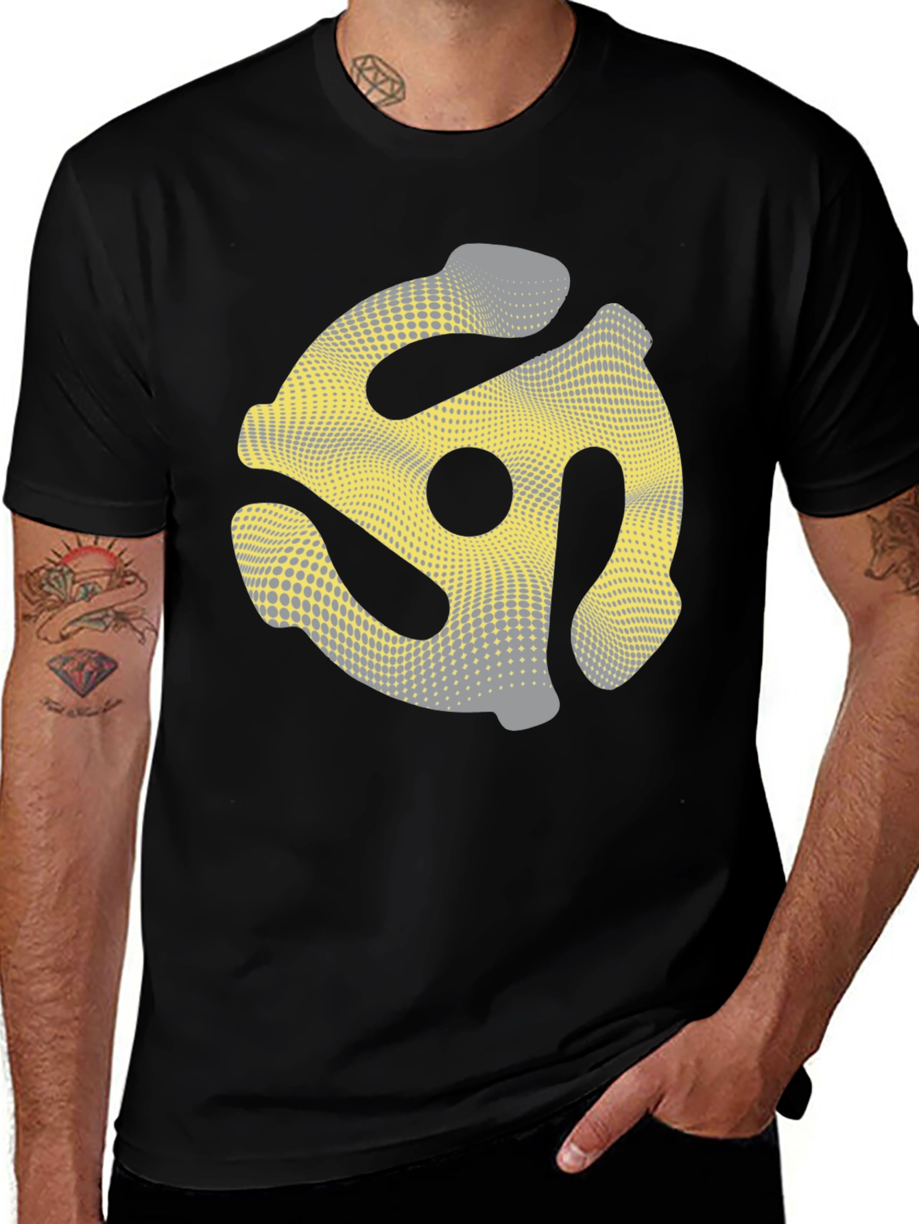 Retro Record Adapter T-Shirt - Black