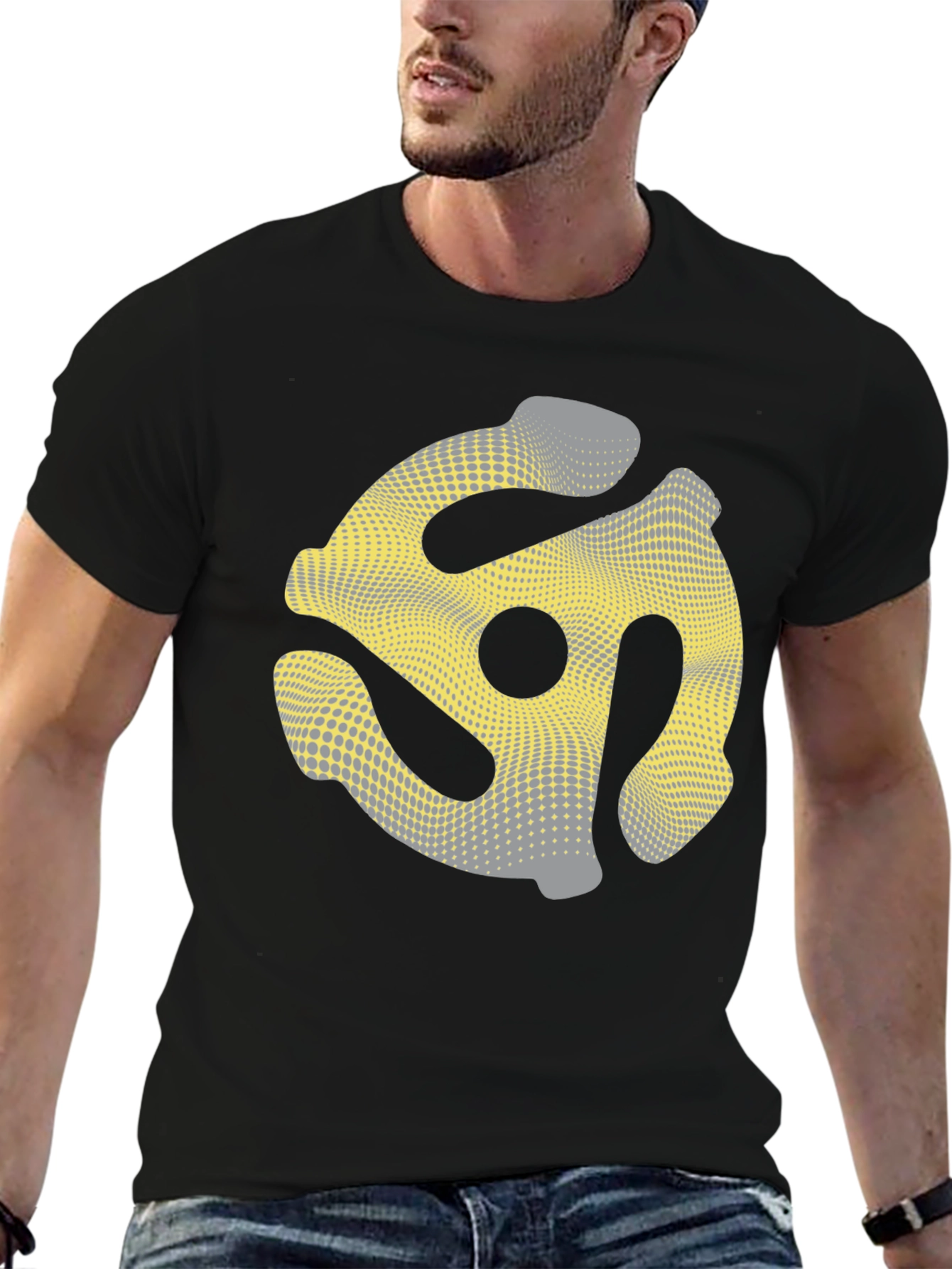 Retro Record Adapter T-Shirt - Black
