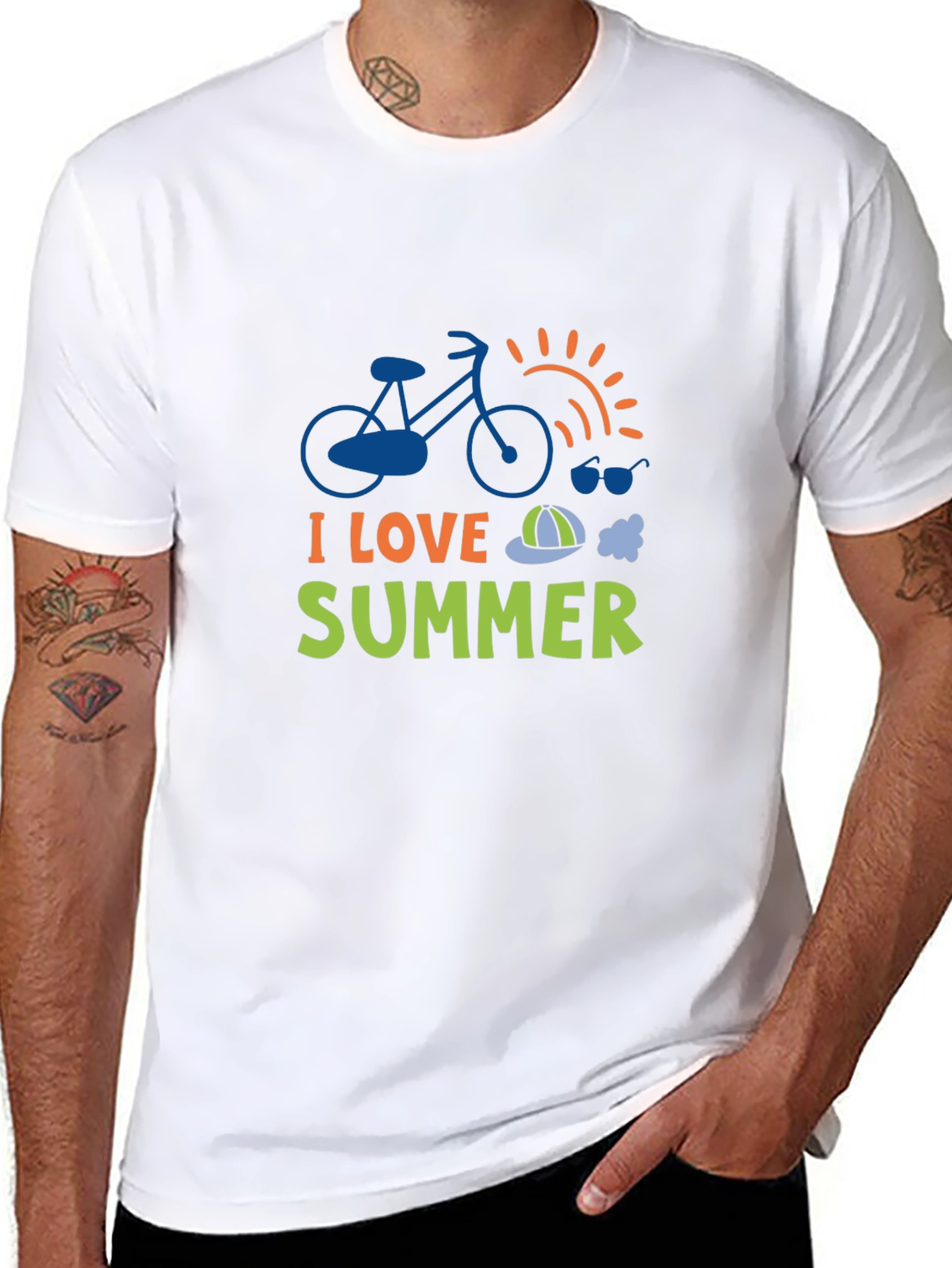 I Love Summer T-Shirt - Black Cotton Blend