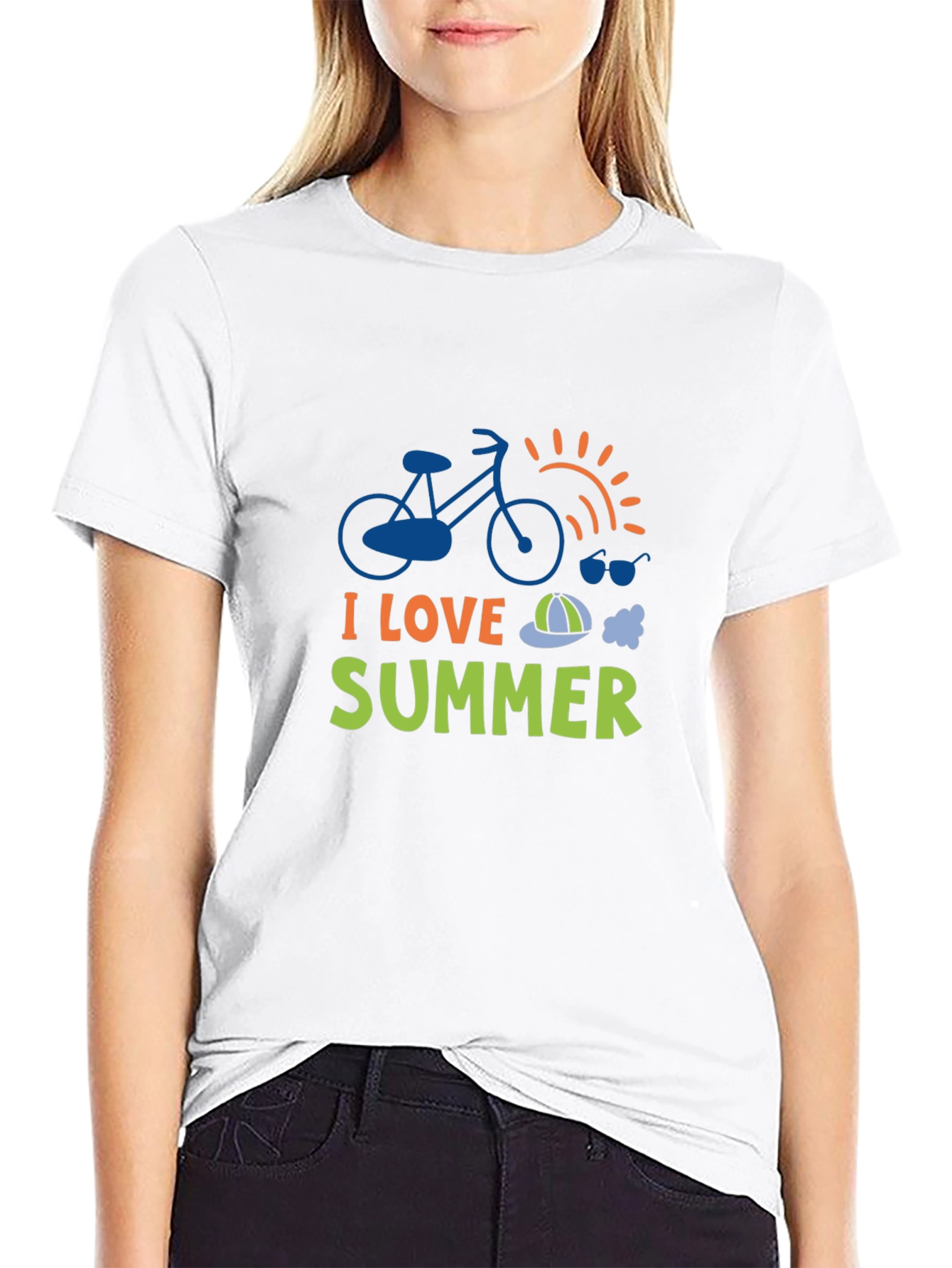 I Love Summer T-Shirt - Black Cotton Blend
