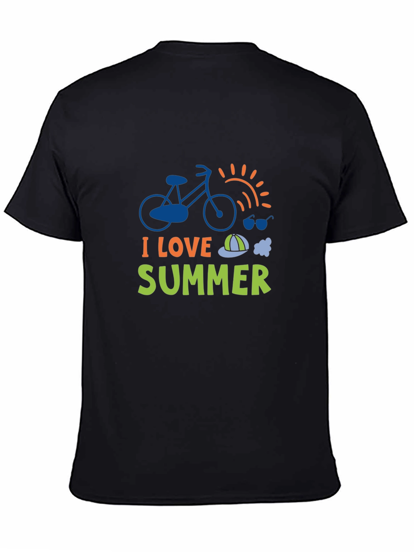 I Love Summer T-Shirt - Black Cotton Blend