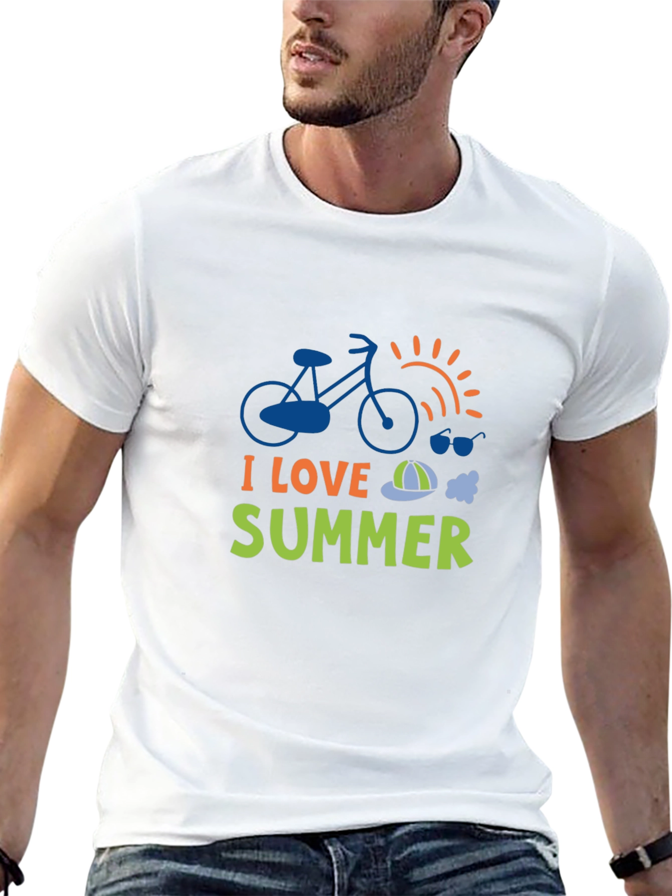 I Love Summer T-Shirt - Black Cotton Blend