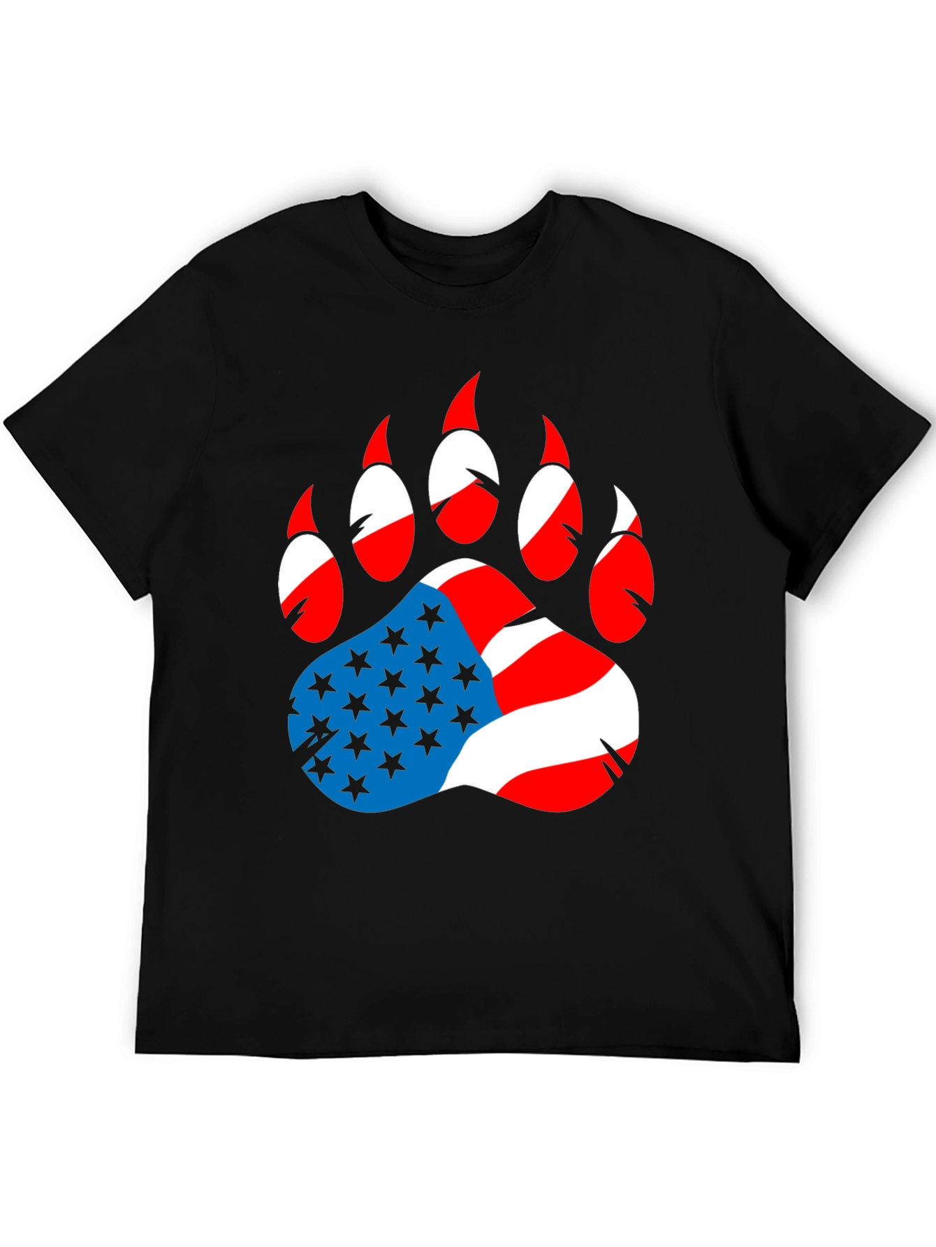 American Flag Bear Paw Print T-Shirt