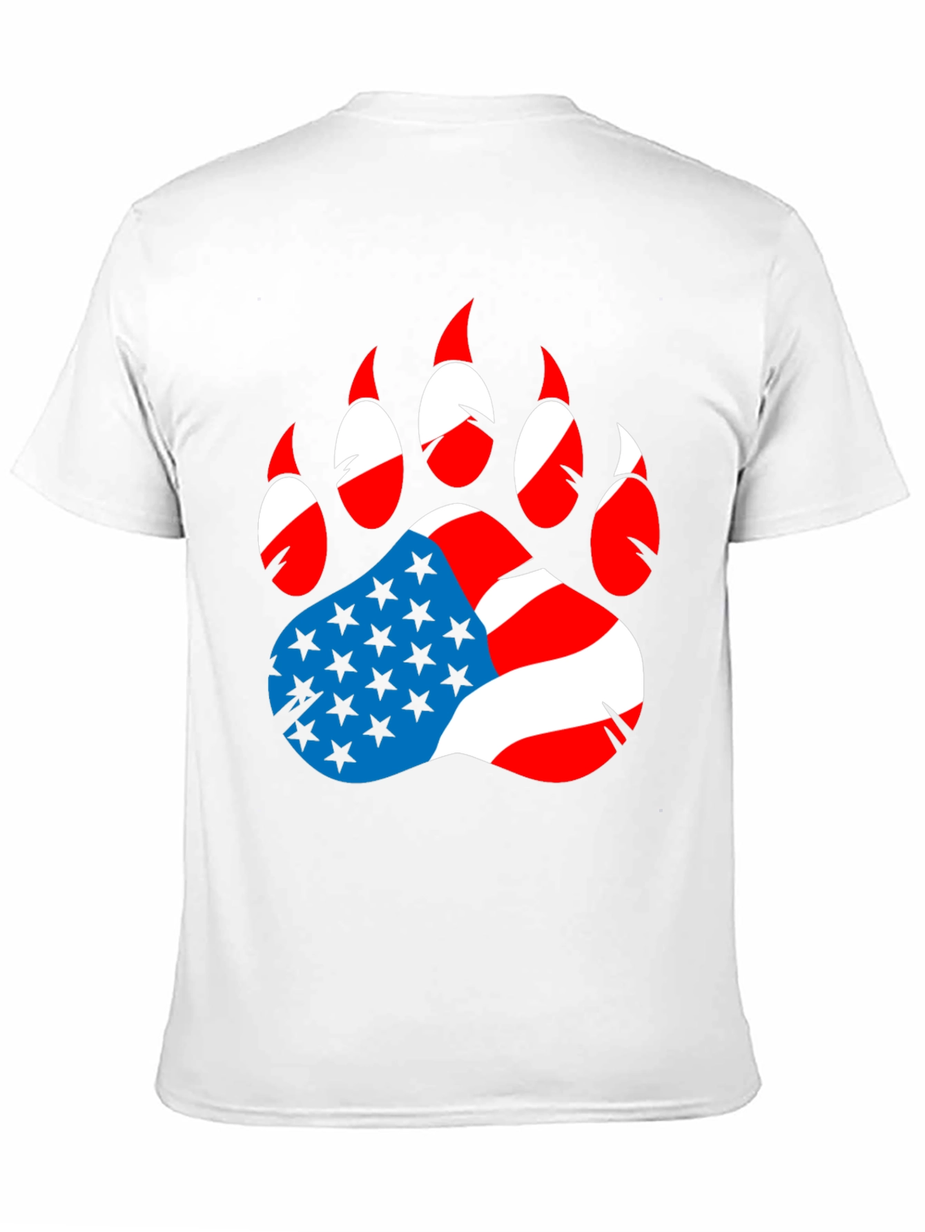 American Flag Bear Paw Print T-Shirt