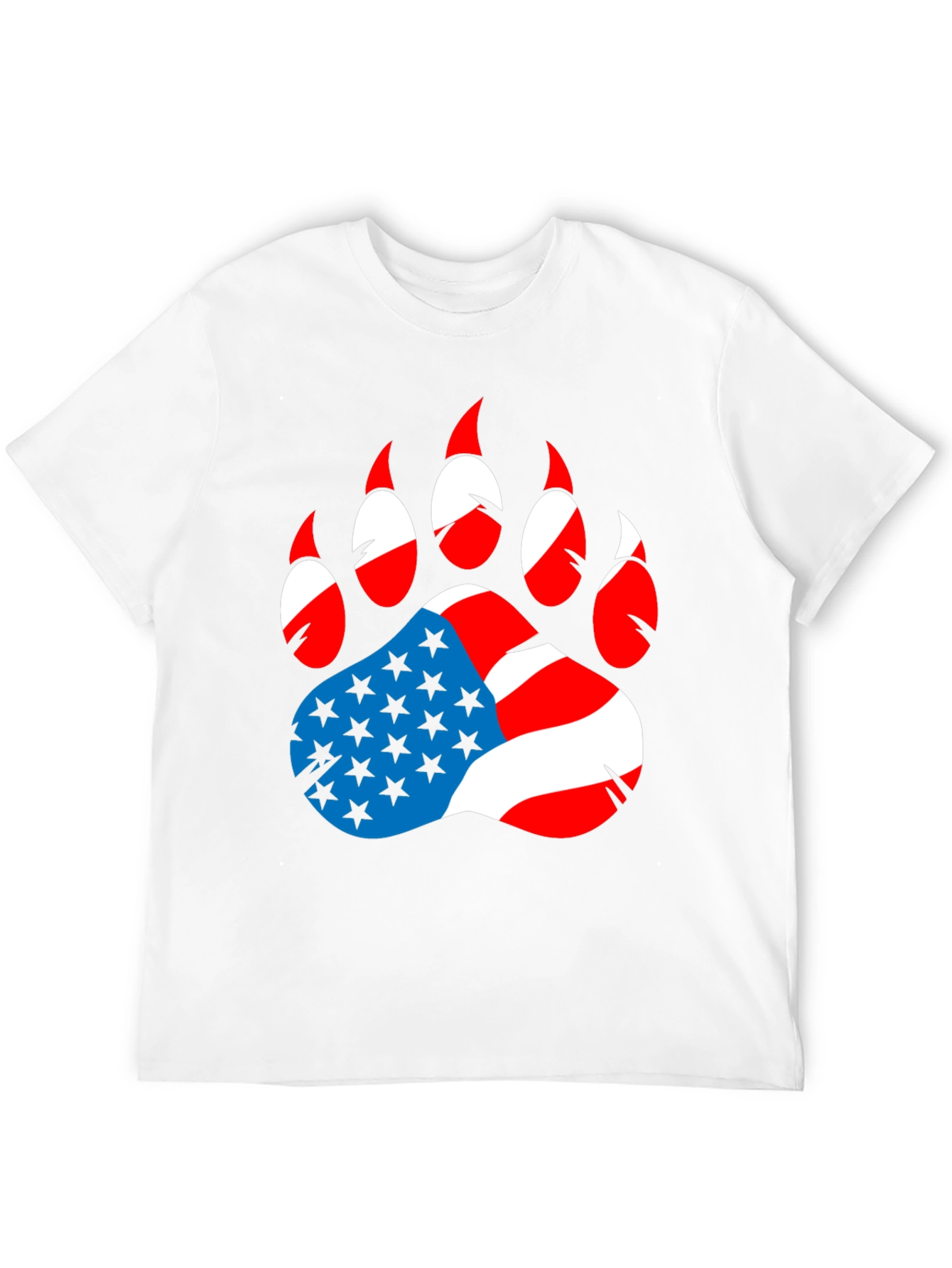 American Flag Bear Paw Print T-Shirt