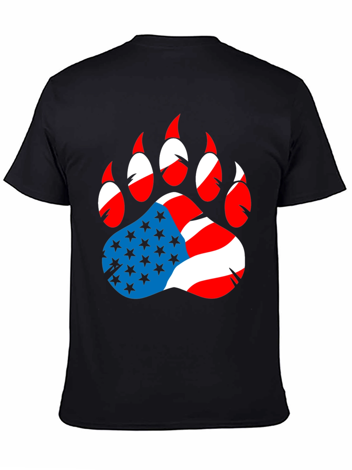 American Flag Bear Paw Print T-Shirt
