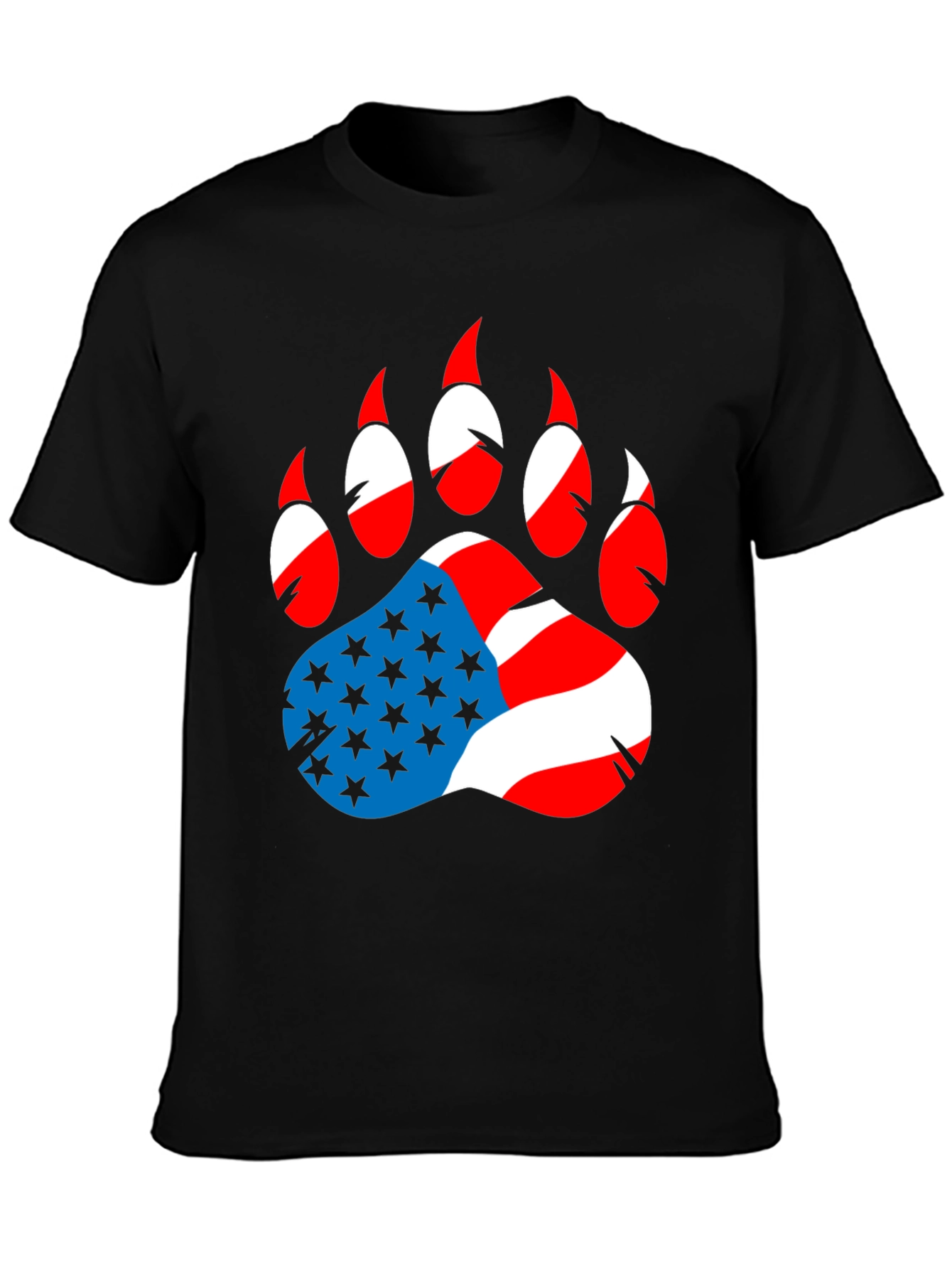 American Flag Bear Paw Print T-Shirt