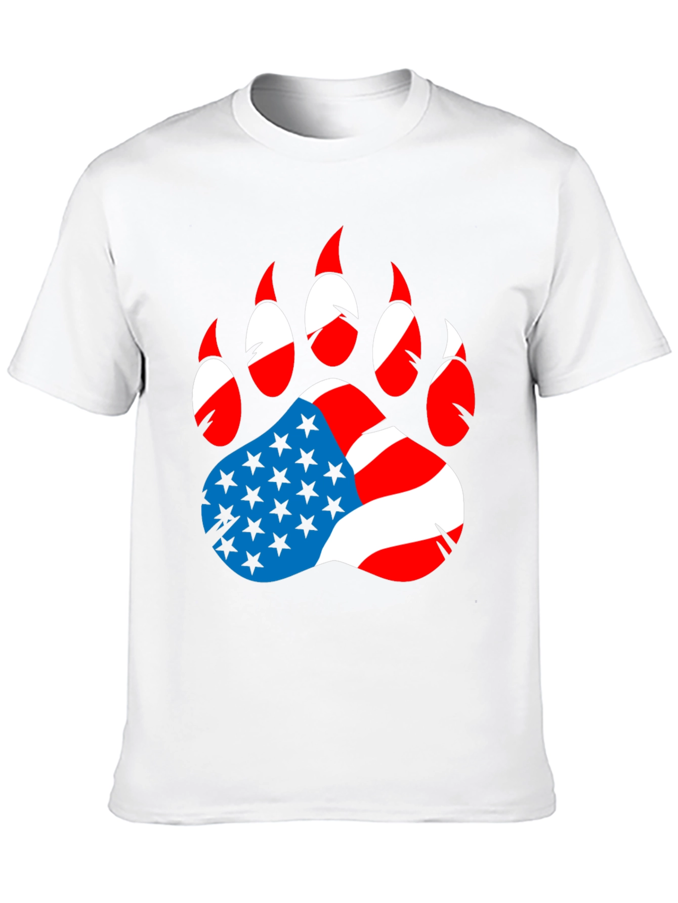 American Flag Bear Paw Print T-Shirt