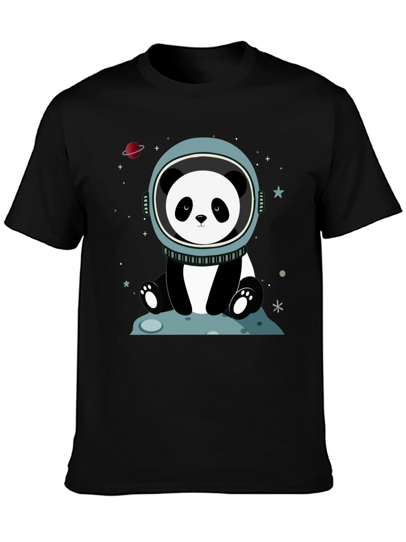 Astronaut Panda Graphic Tee - Space Lover Shirt