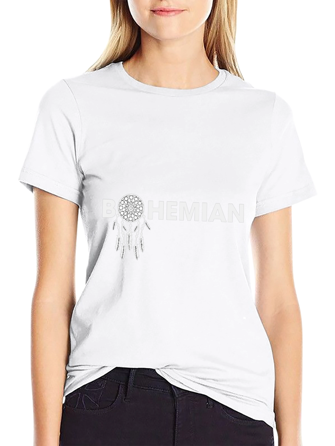 Bohemian Dreamcatcher Graphic Tee - Black