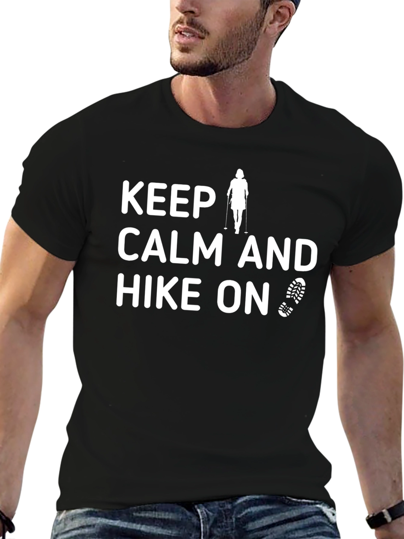 Keep Calm and Hike On Black T-Shirt