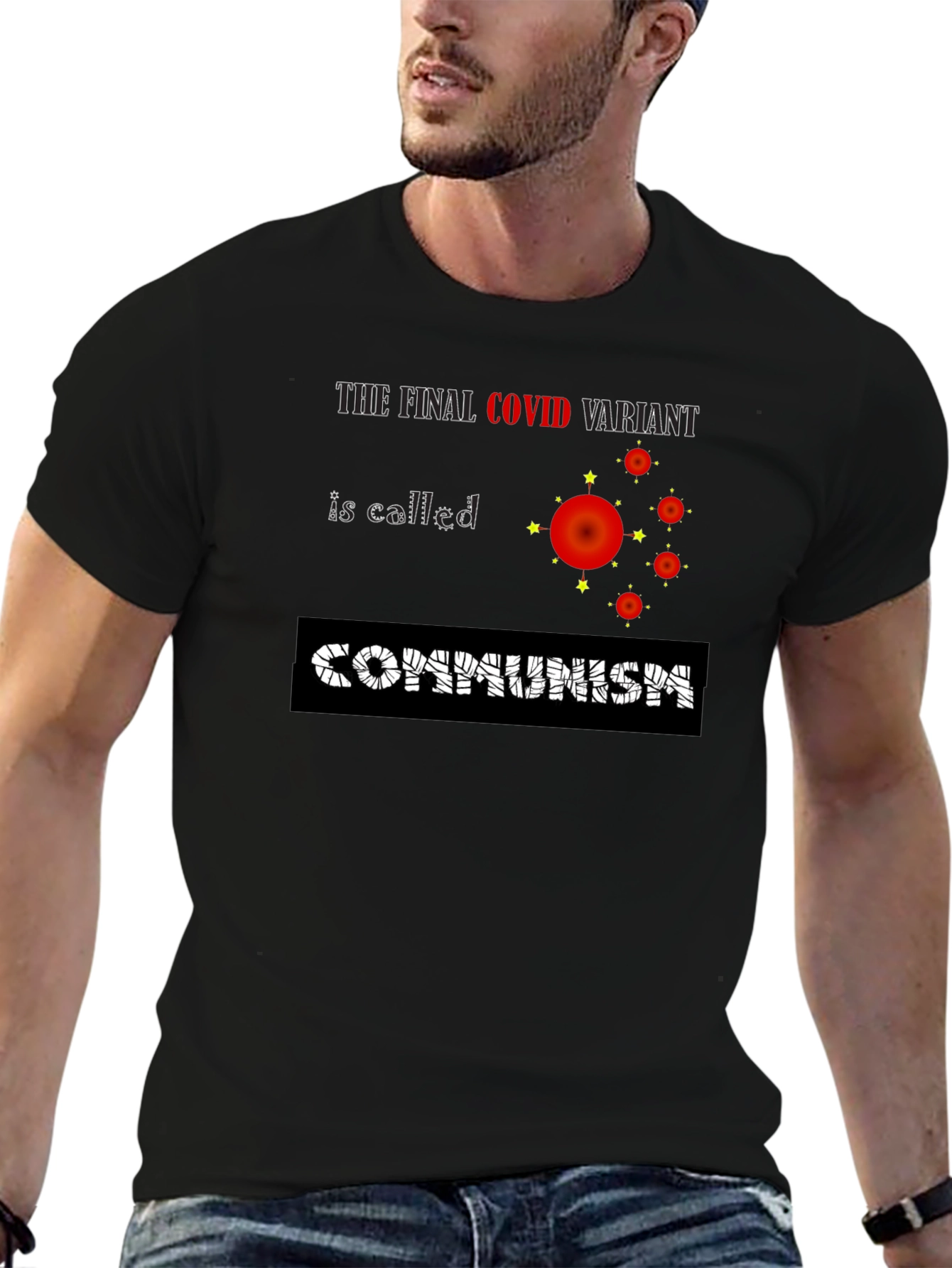 COVID Communism Black Graphic Tee