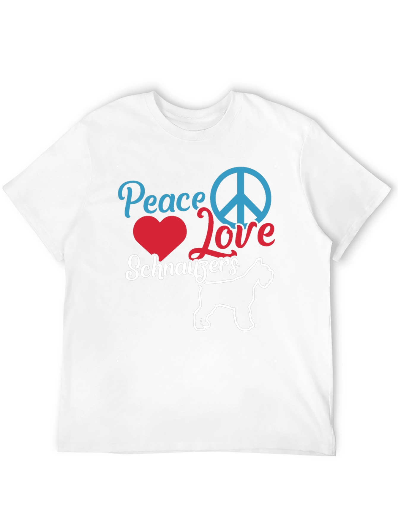 Peace Love Schnauzers Black T-Shirt