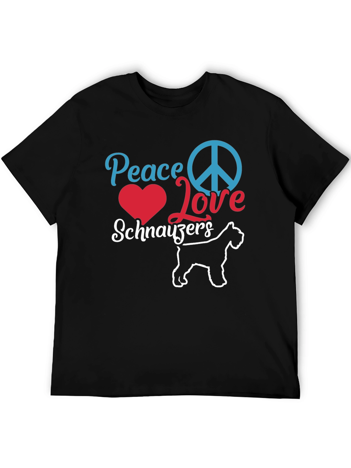 Peace Love Schnauzers Black T-Shirt