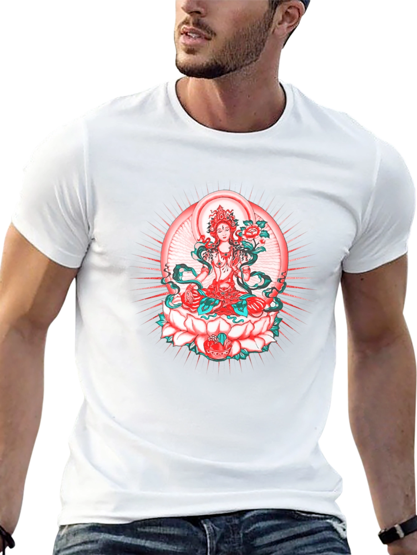 Lotus Goddess Graphic Tee - Black