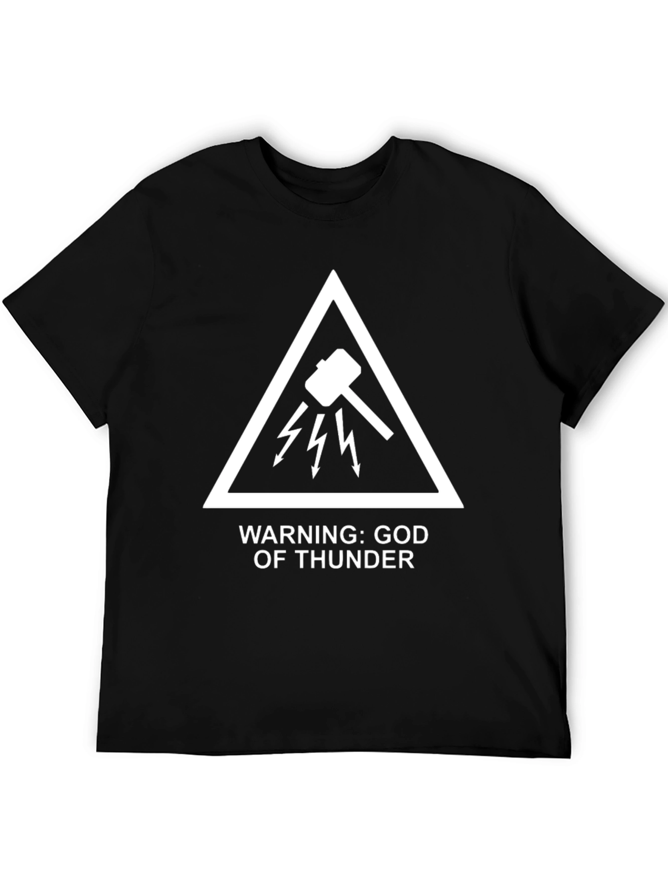 Warning: God of Thunder Black T-Shirt