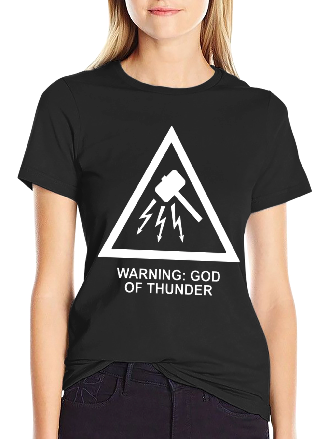 Warning: God of Thunder Black T-Shirt