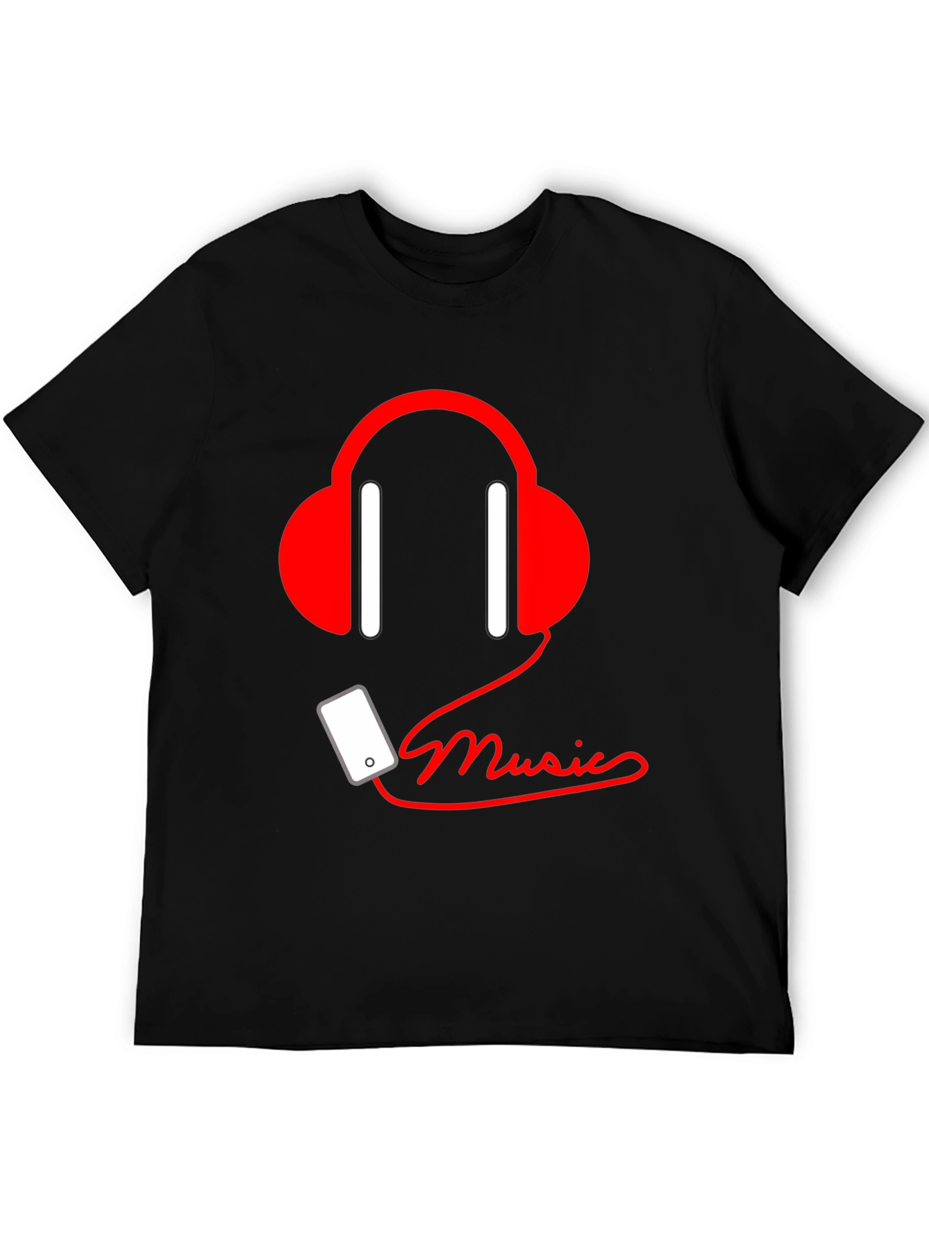 Music Lover Tee - Headphones & Phone Graphic T-Shirt
