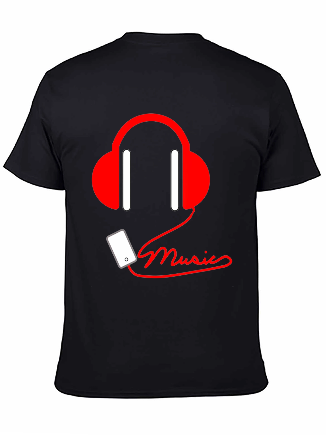Music Lover Tee - Headphones & Phone Graphic T-Shirt