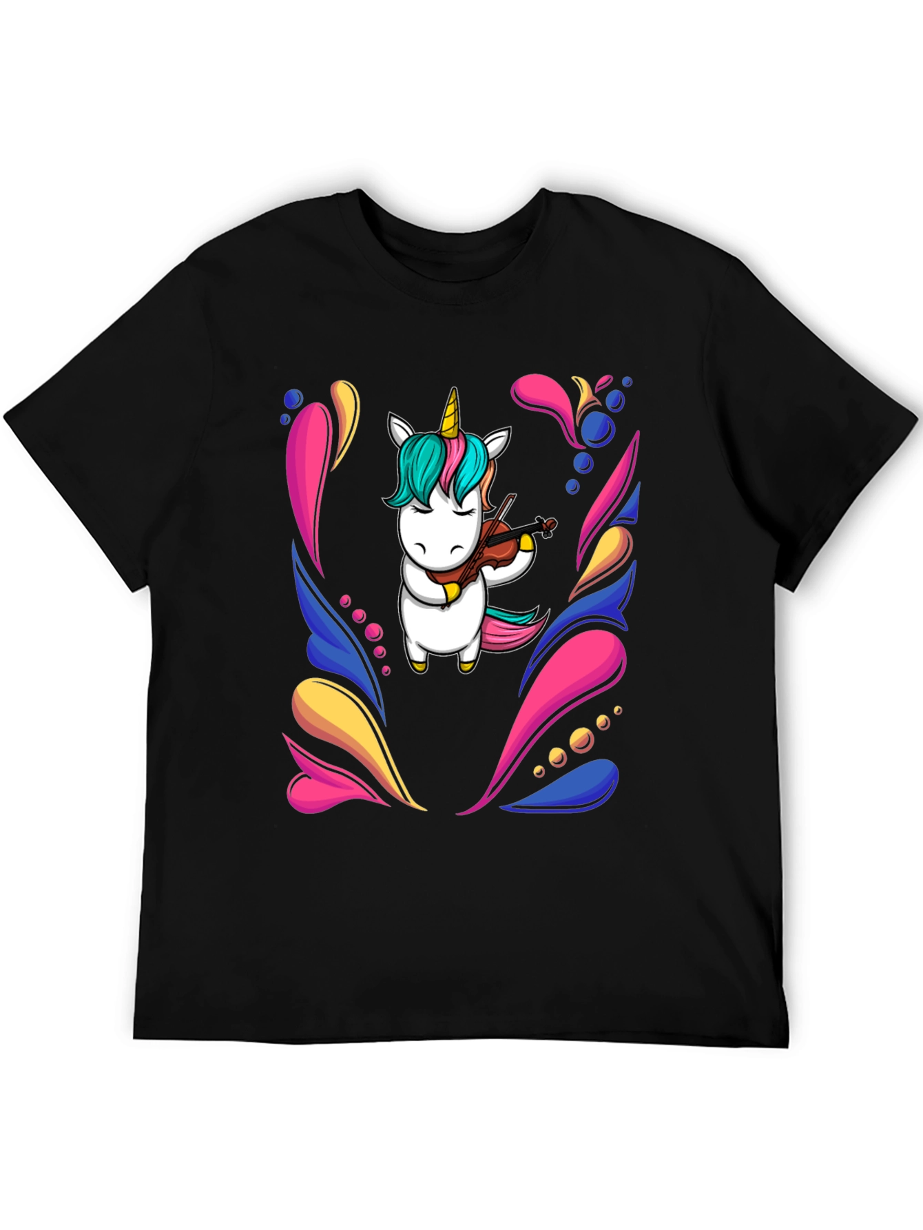 Unicorn Violinist Black T-Shirt