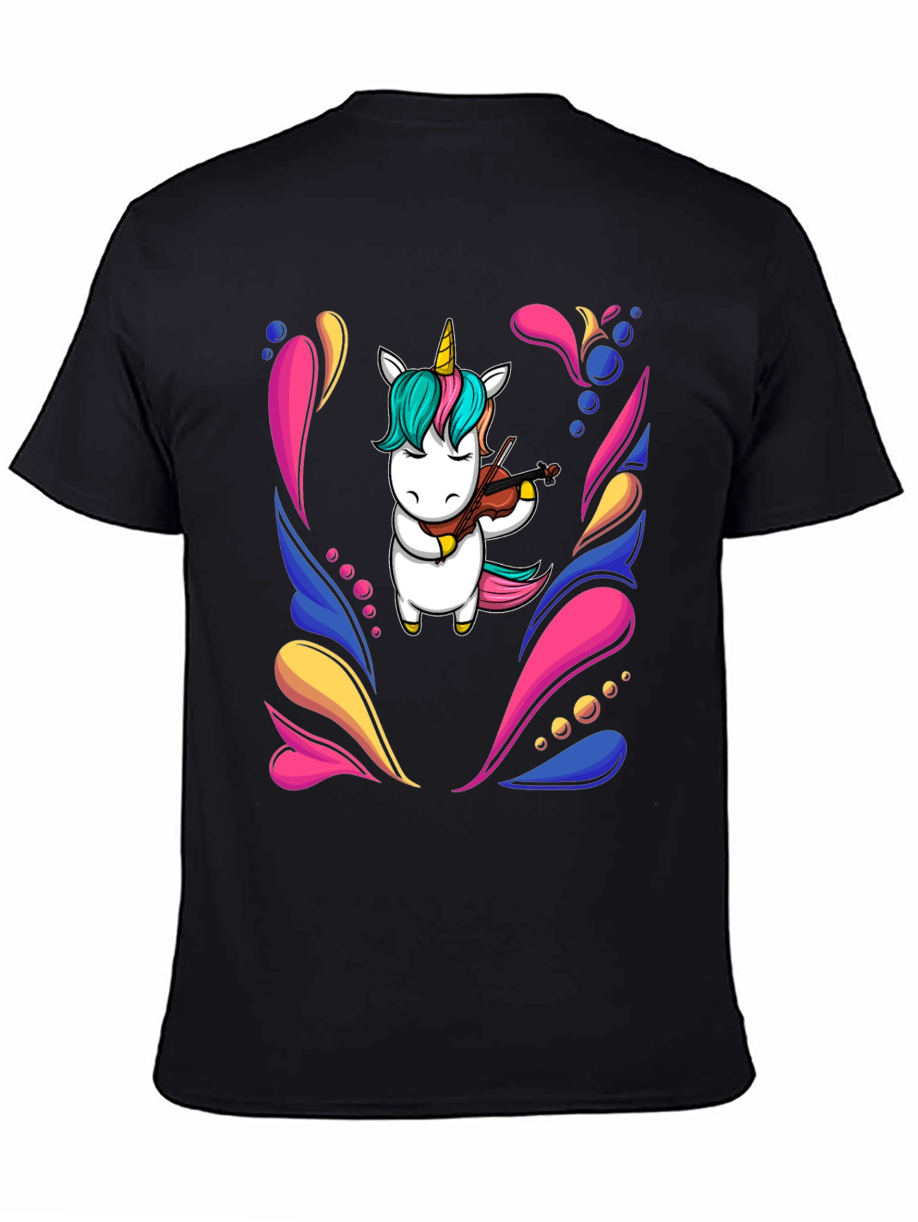 Unicorn Violinist Black T-Shirt