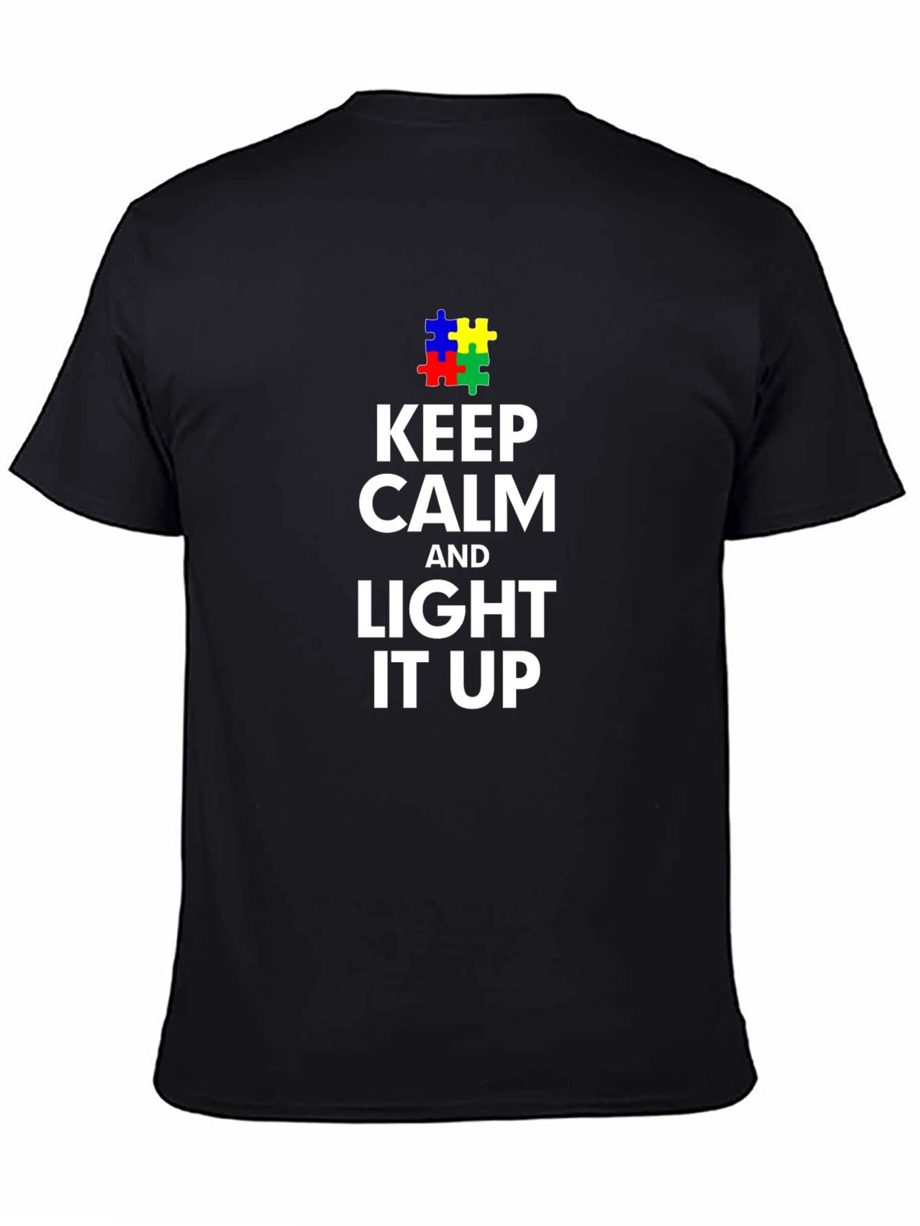 Keep Calm and Light it Up Autism Awareness T-Shirt