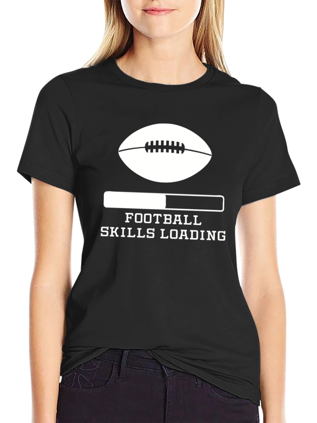 Football Skills Loading T-Shirt - Black Graphic Tee