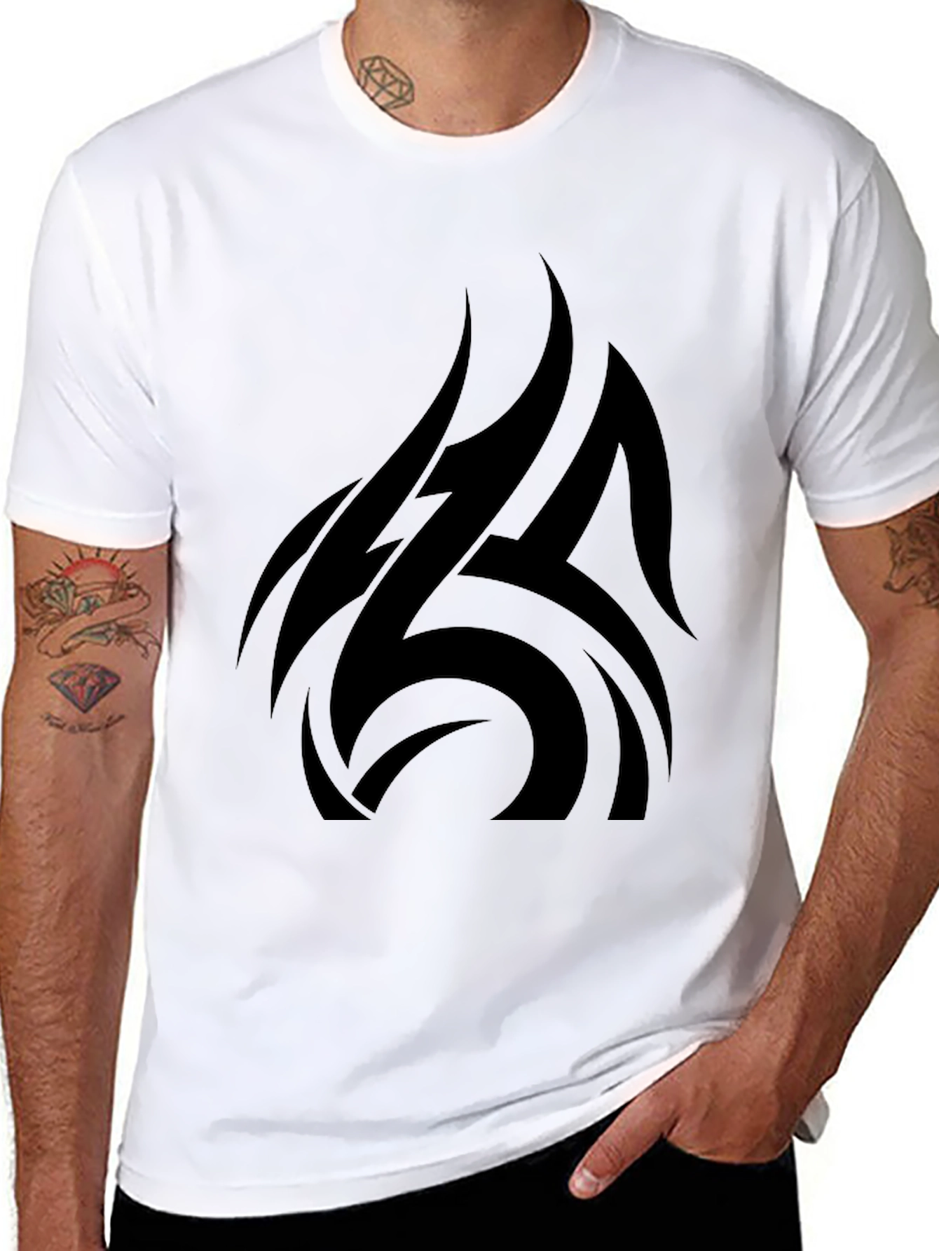 Black Tribal Graphic T-Shirt - Stylish Mens Apparel