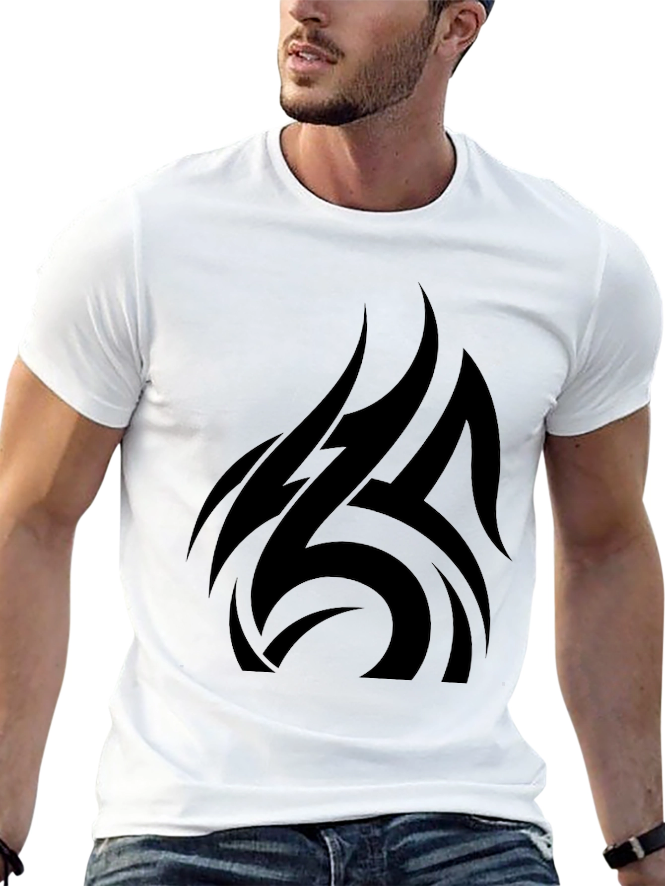 Black Tribal Graphic T-Shirt - Stylish Mens Apparel