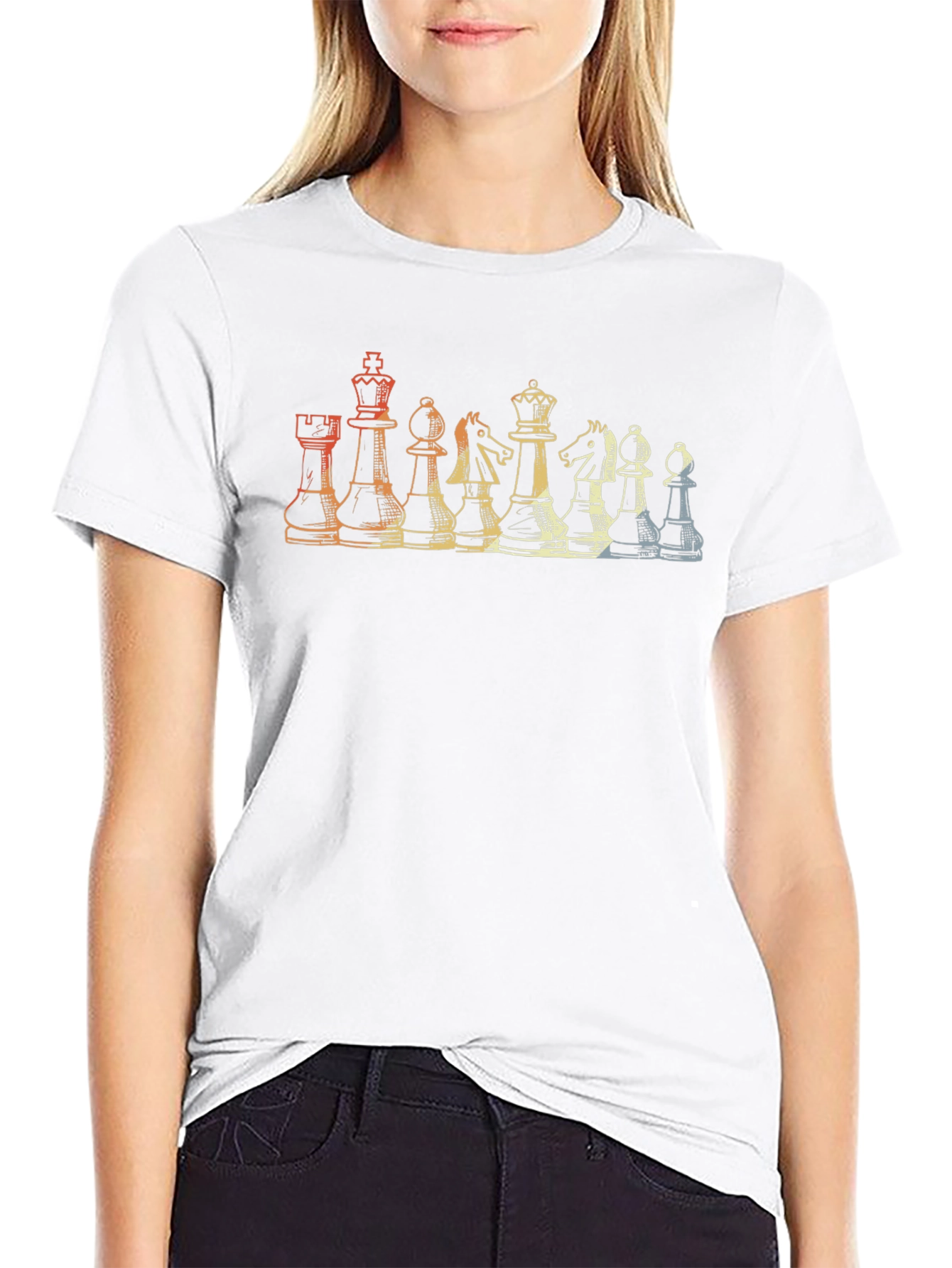 Chess Piece Retro Graphic T-Shirt