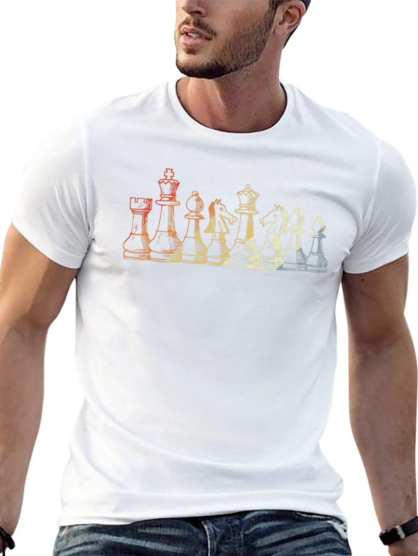 Chess Piece Retro Graphic T-Shirt