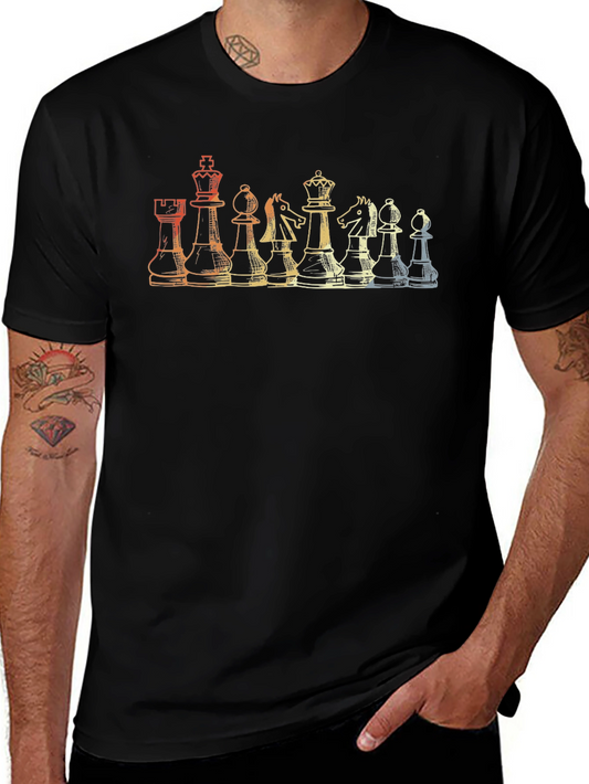 Chess Piece Retro Graphic T-Shirt