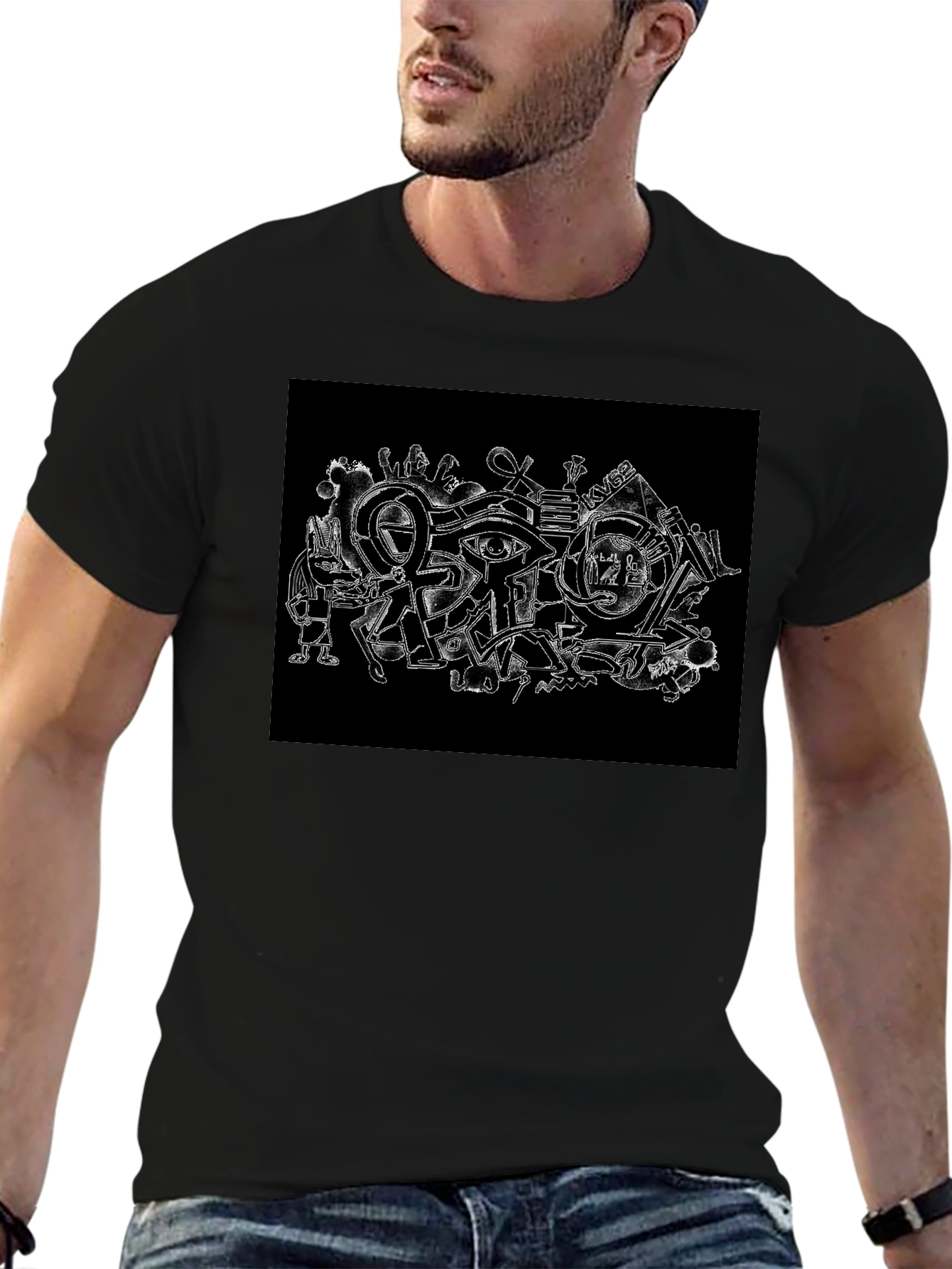 Egyptian Ankh Graphic Black T-Shirt