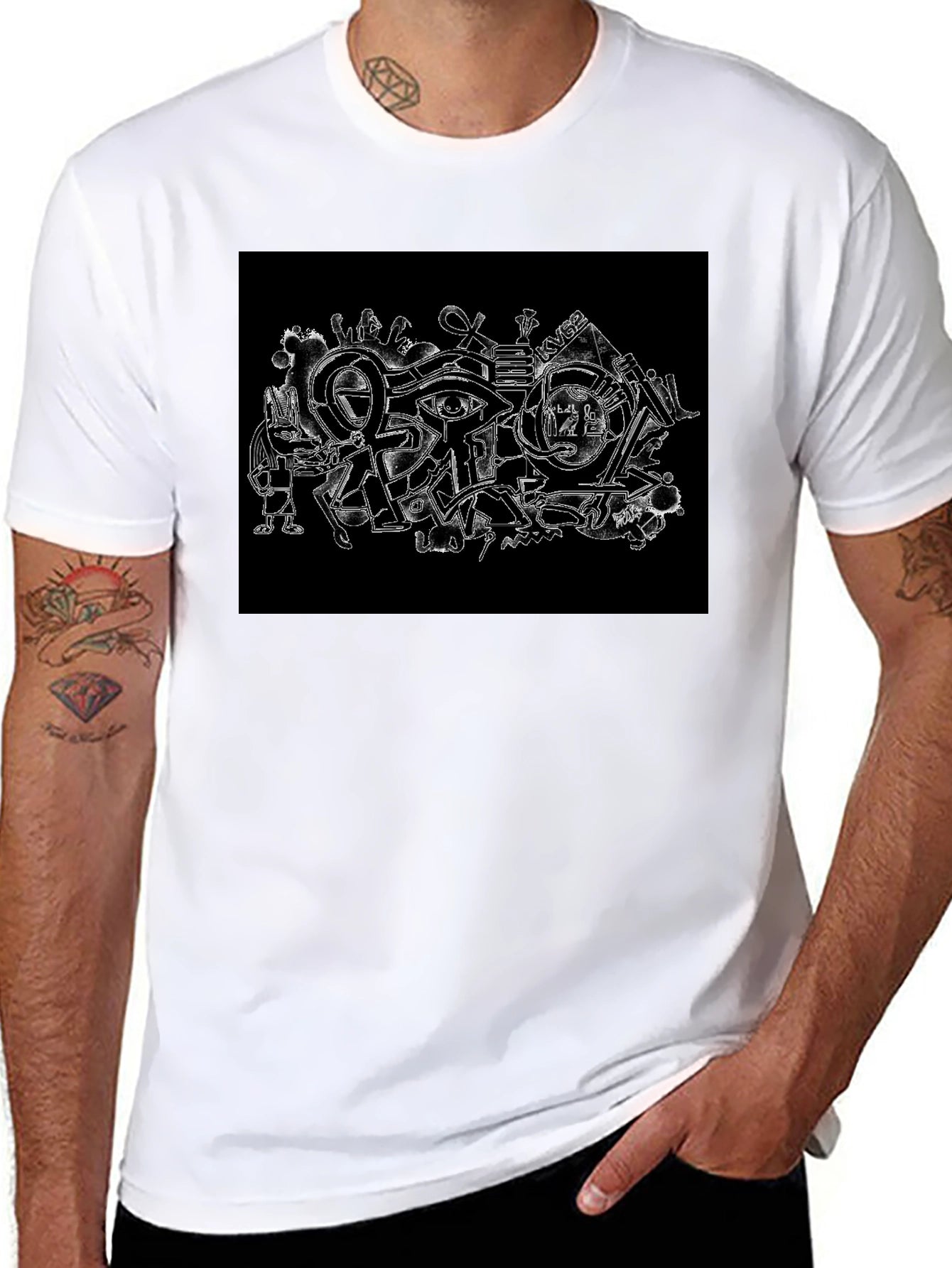 Egyptian Ankh Graphic Black T-Shirt