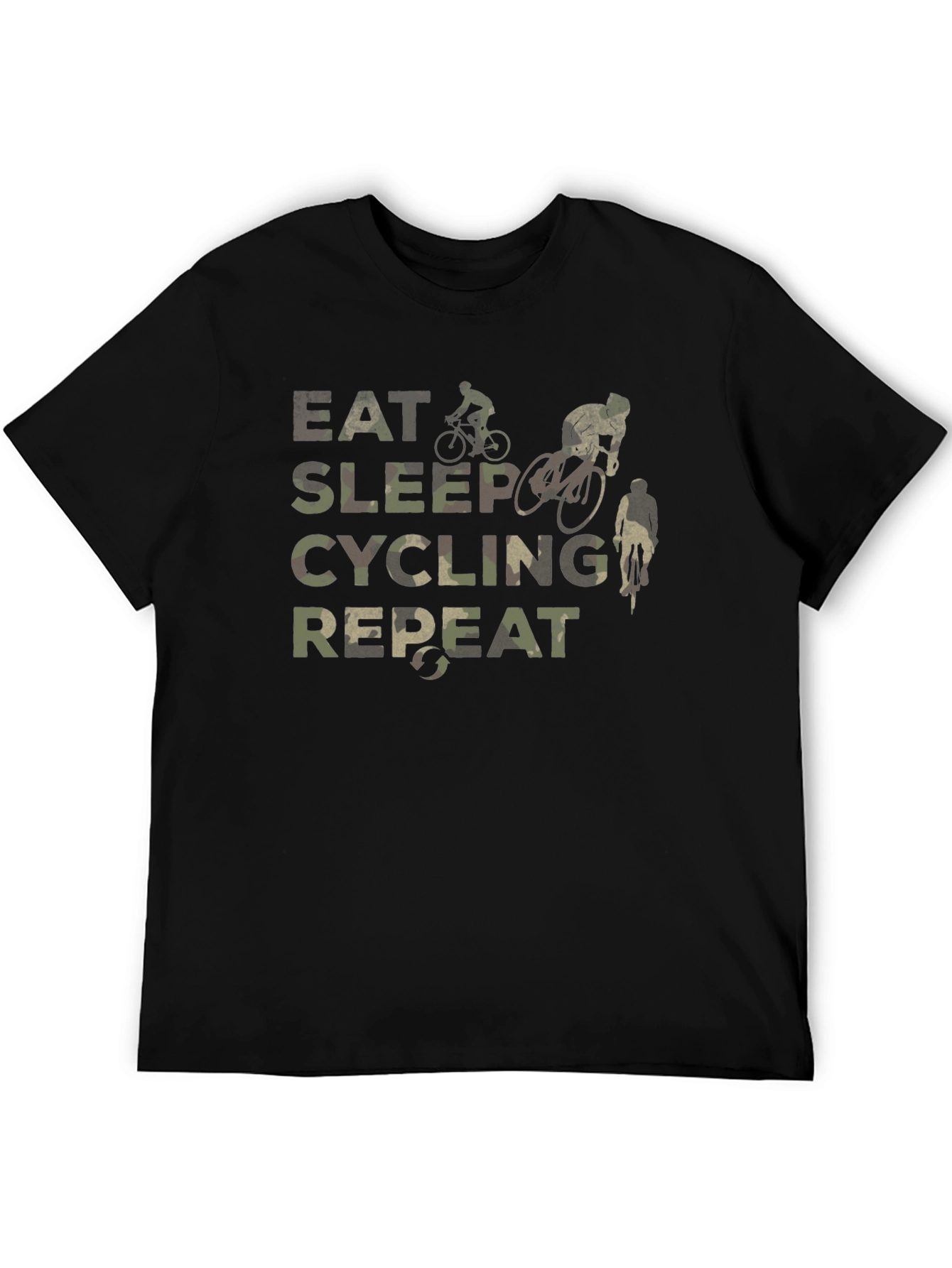 Eat Sleep Cycling Repeat Camo T-Shirt