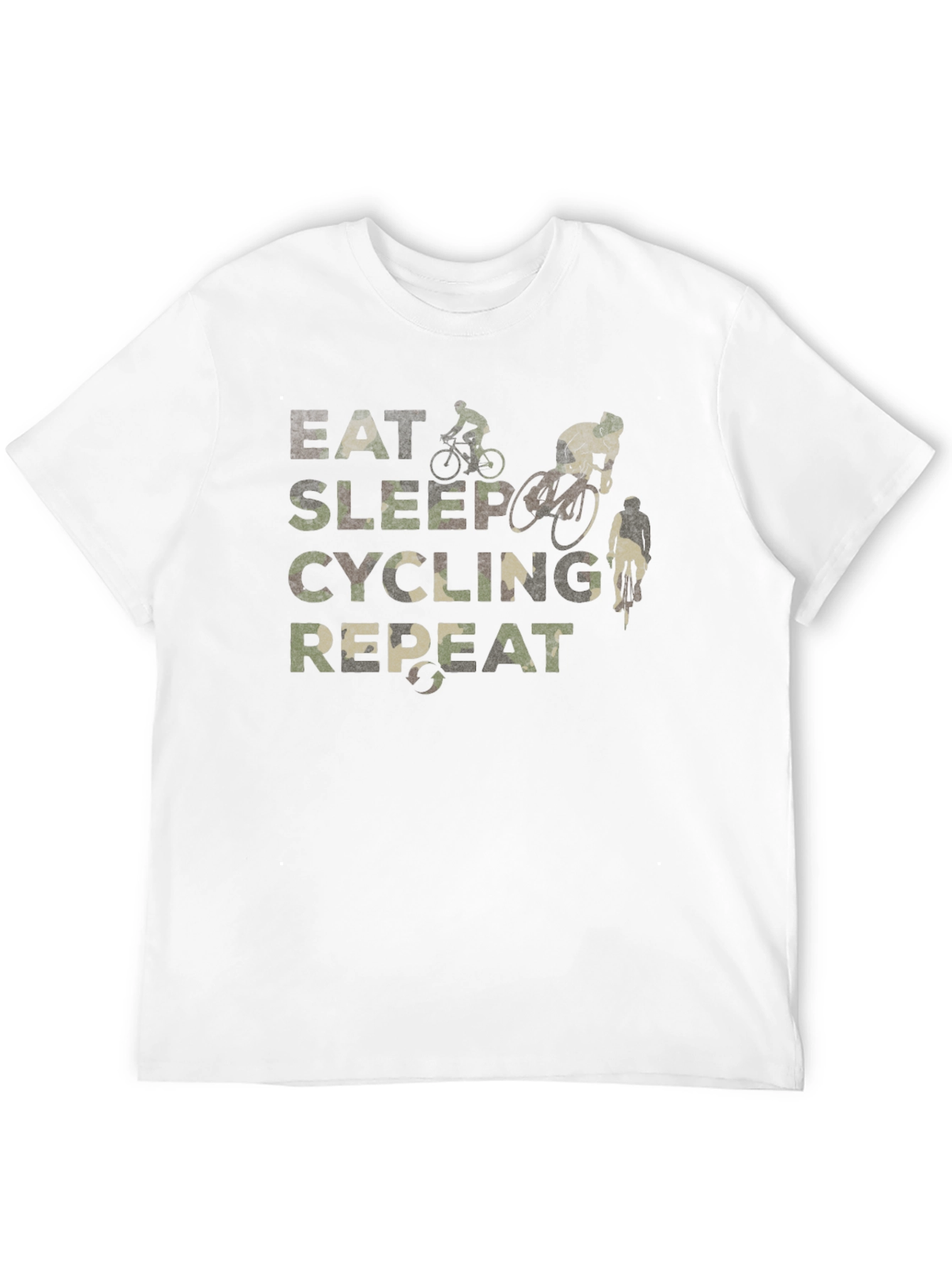 Eat Sleep Cycling Repeat Camo T-Shirt