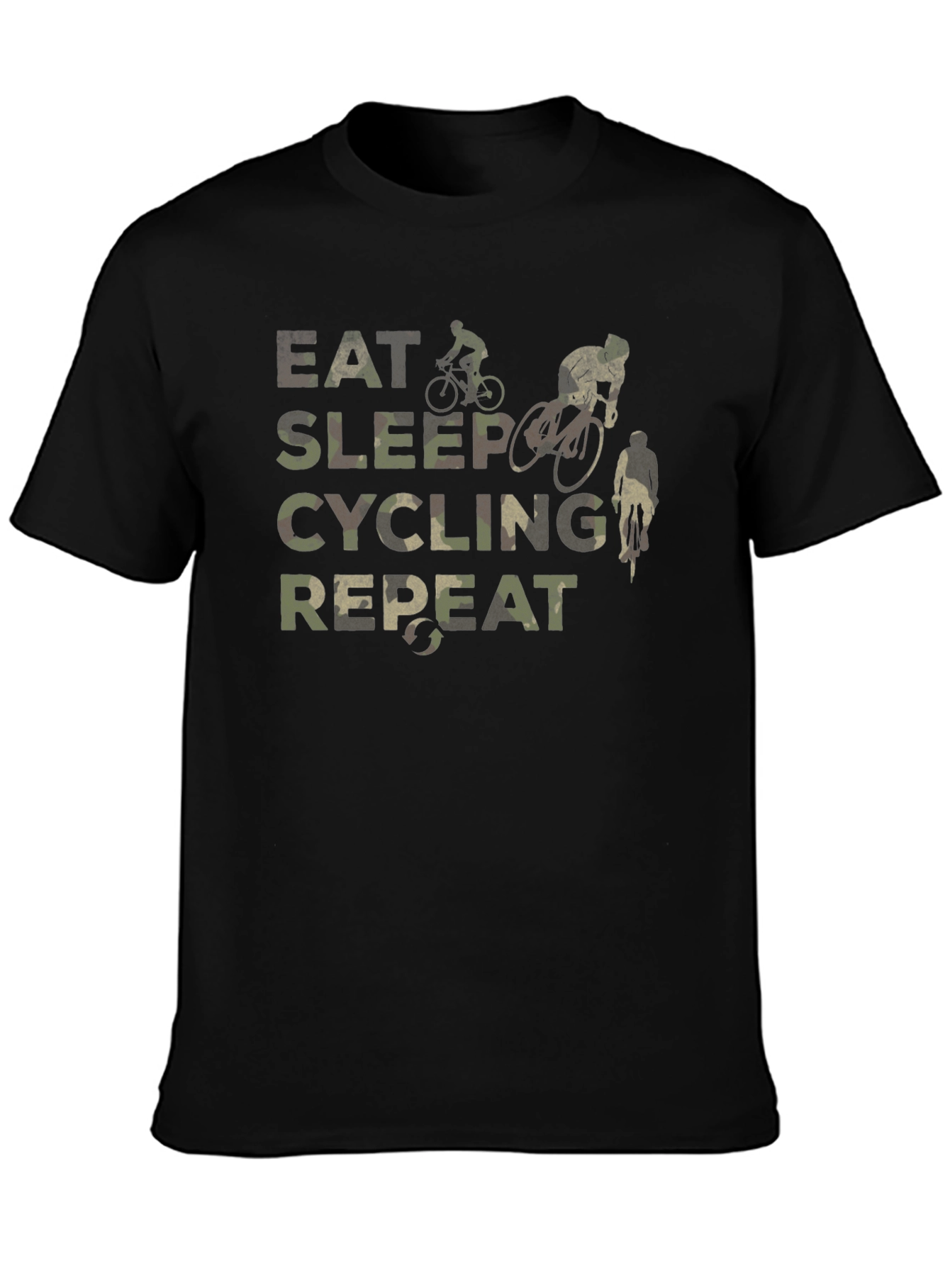 Eat Sleep Cycling Repeat Camo T-Shirt
