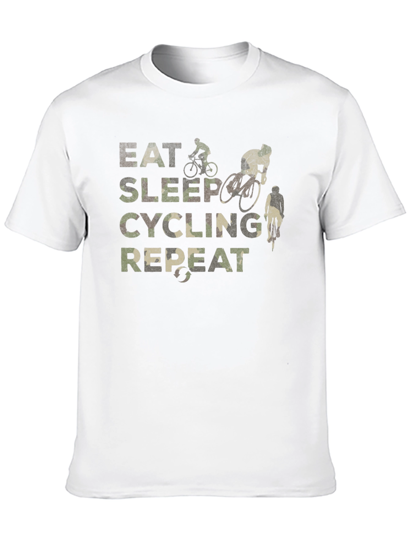 Eat Sleep Cycling Repeat Camo T-Shirt