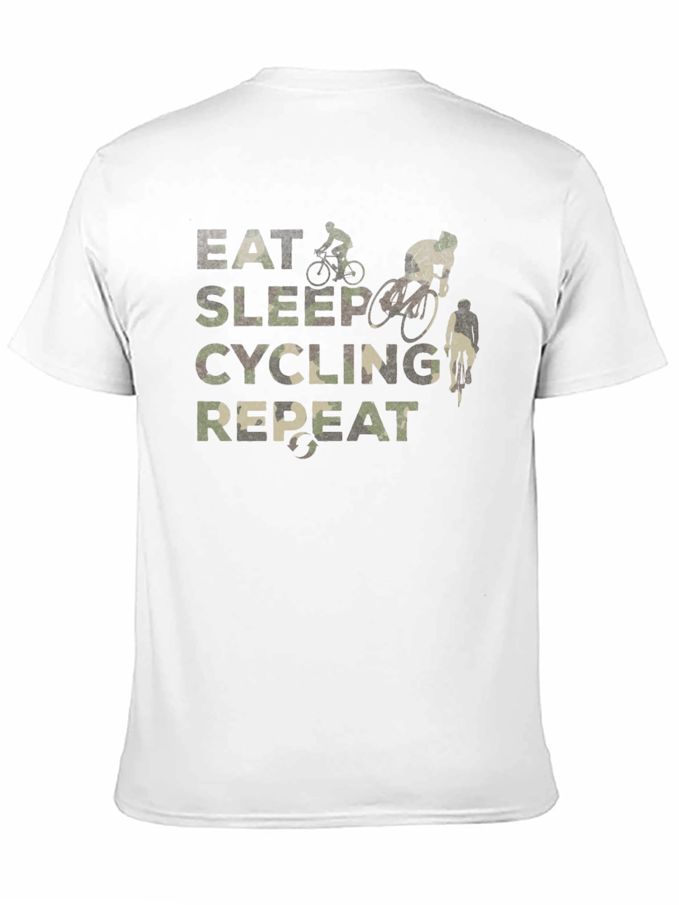 Eat Sleep Cycling Repeat Camo T-Shirt