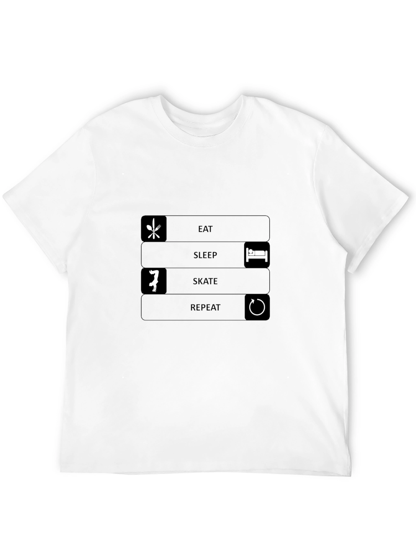 Eat Sleep Skate Repeat Black T-Shirt