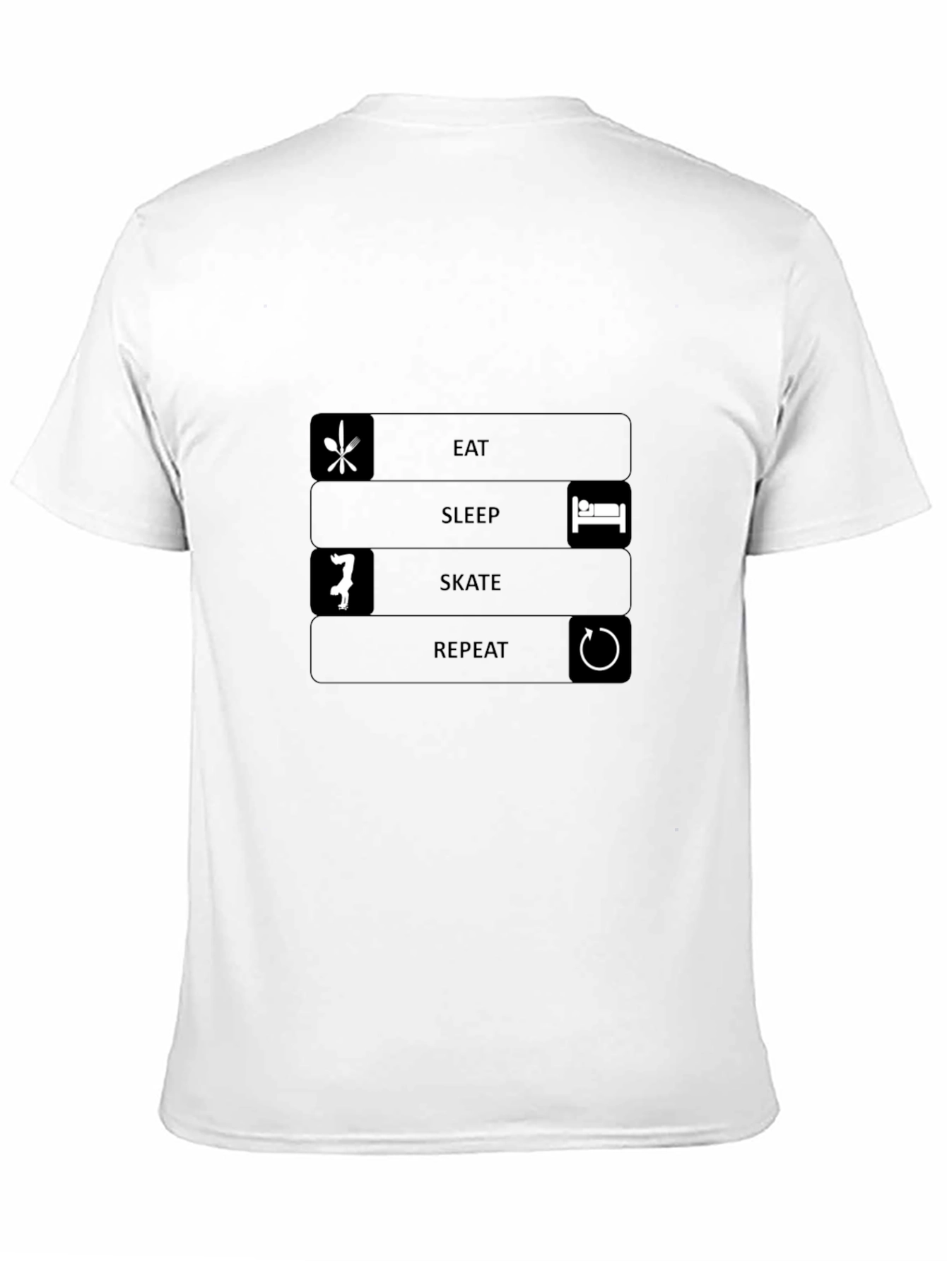 Eat Sleep Skate Repeat Black T-Shirt