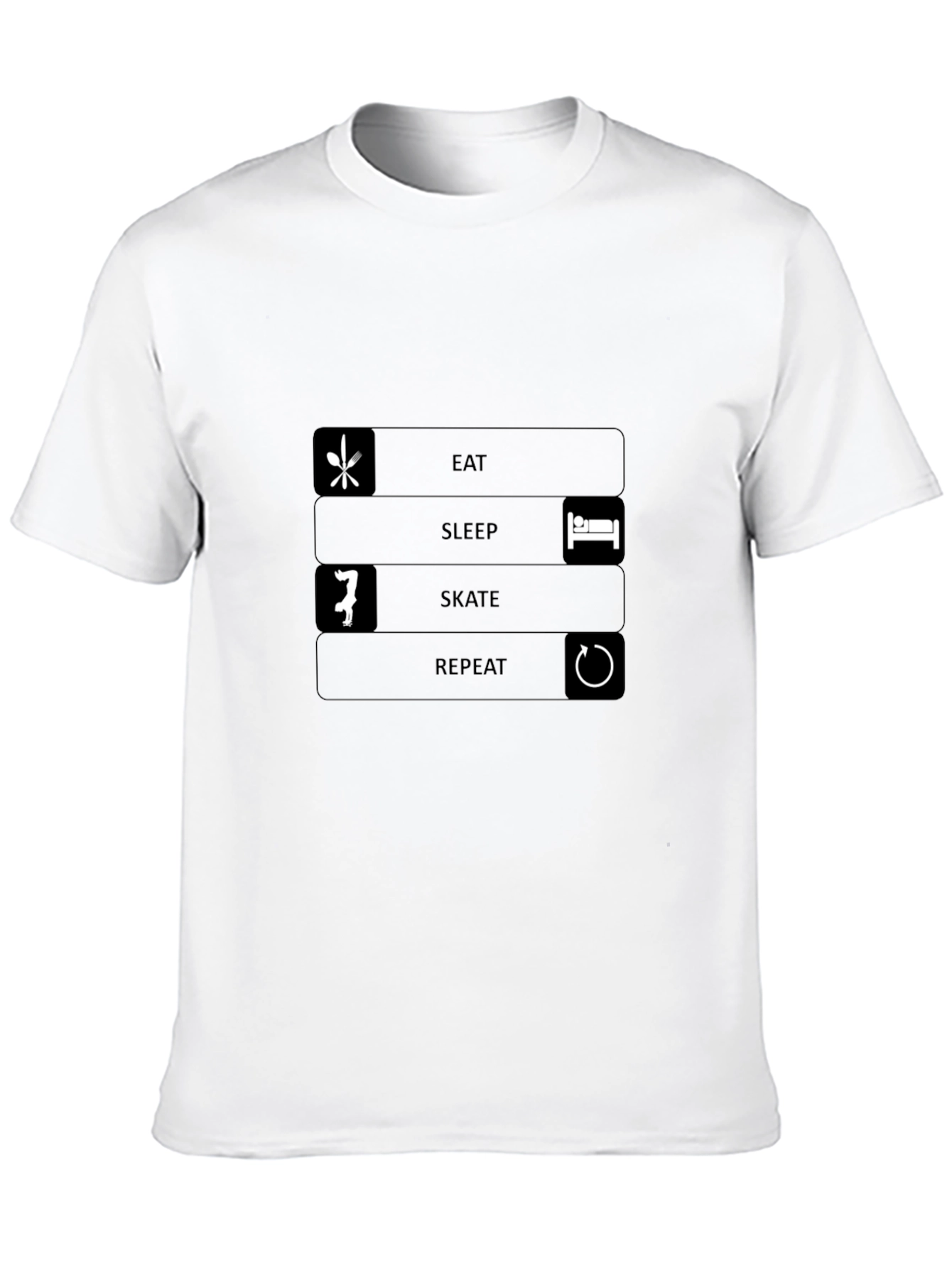 Eat Sleep Skate Repeat Black T-Shirt