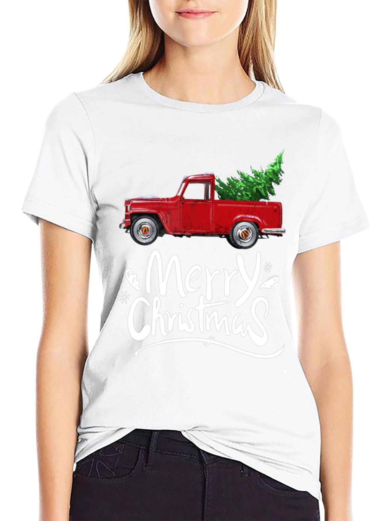Merry Christmas Red Truck T-Shirt