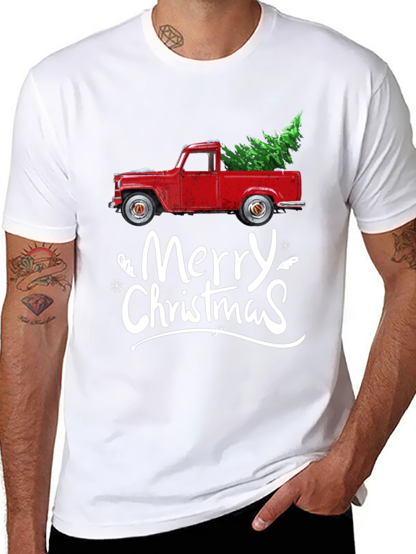 Merry Christmas Red Truck T-Shirt