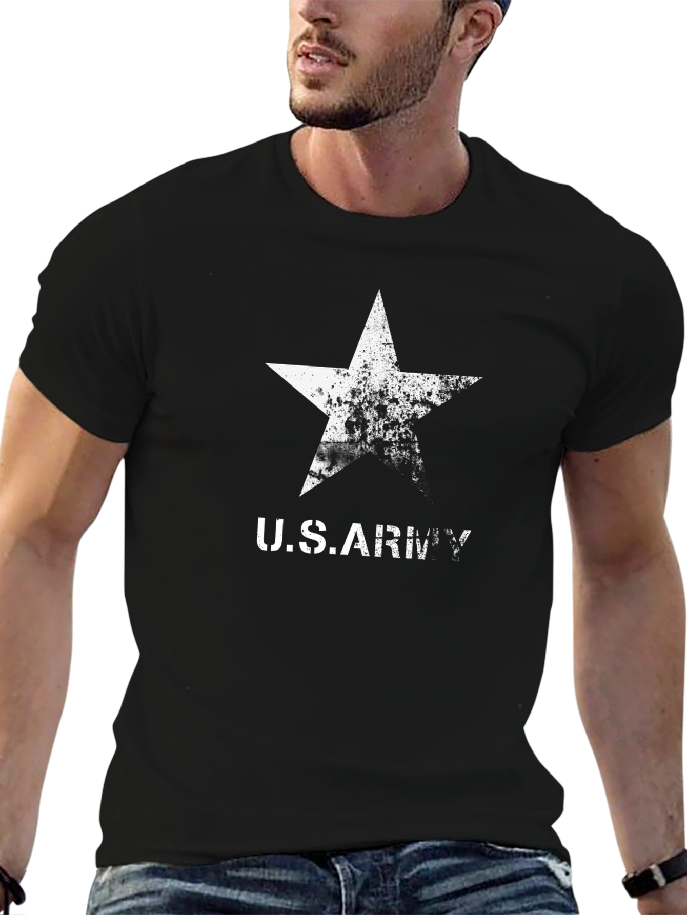 US Army Star Graphic Print T-Shirt