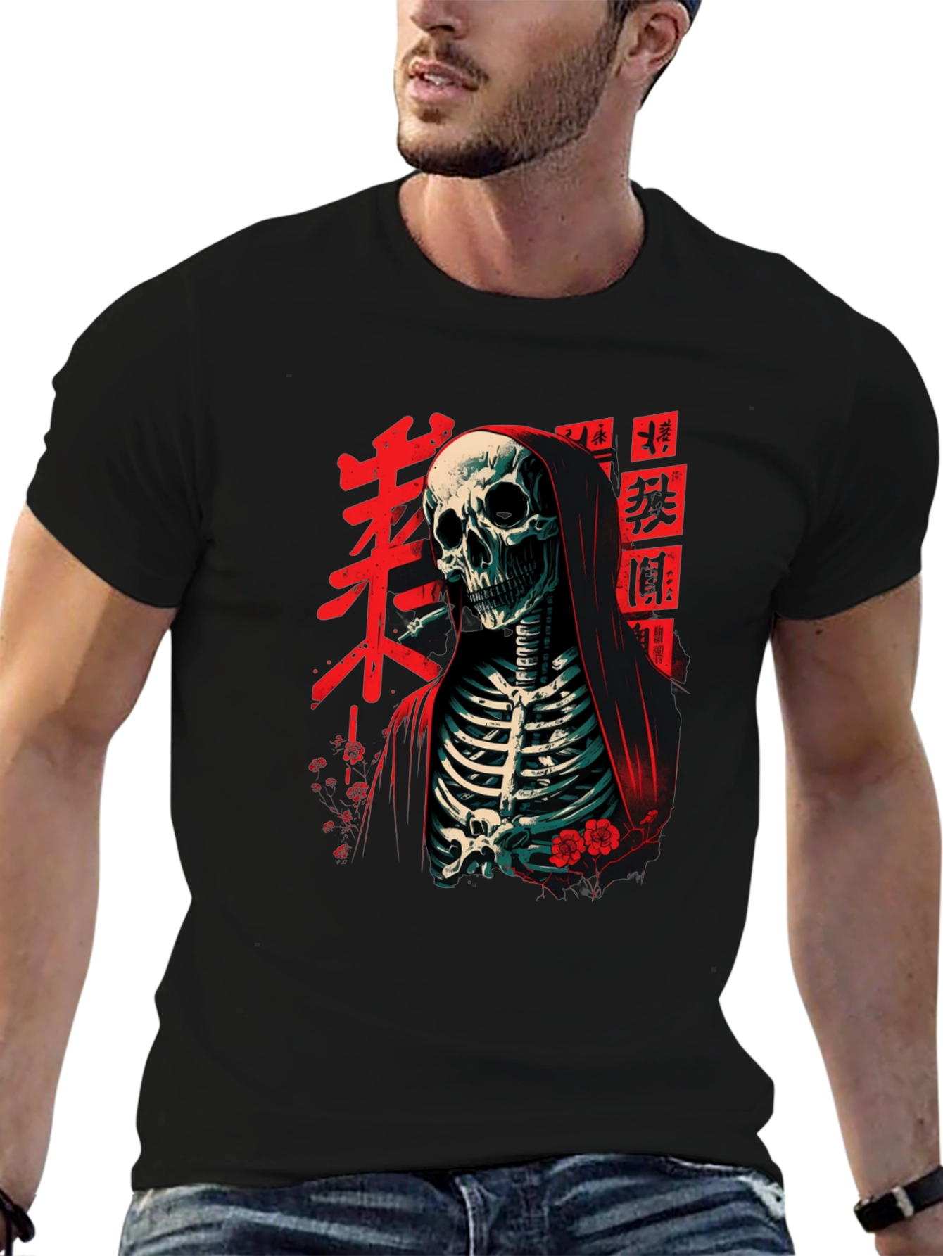 Grim Reaper Tee - Japanese Skeleton Graphic T-Shirt