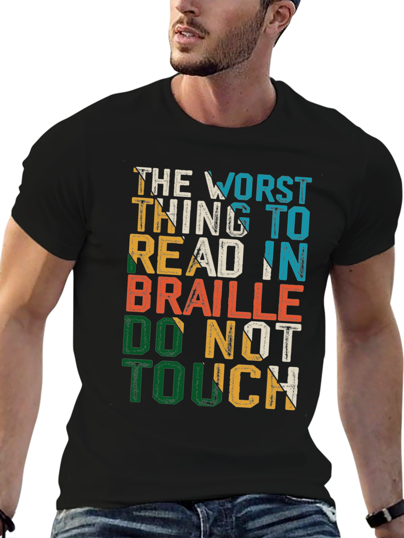 Humorous Do Not Touch Braille T-Shirt