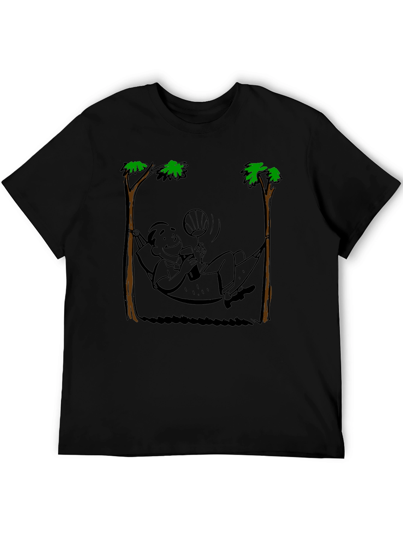 Relaxing Hammock Cartoon Graphic T-Shirt